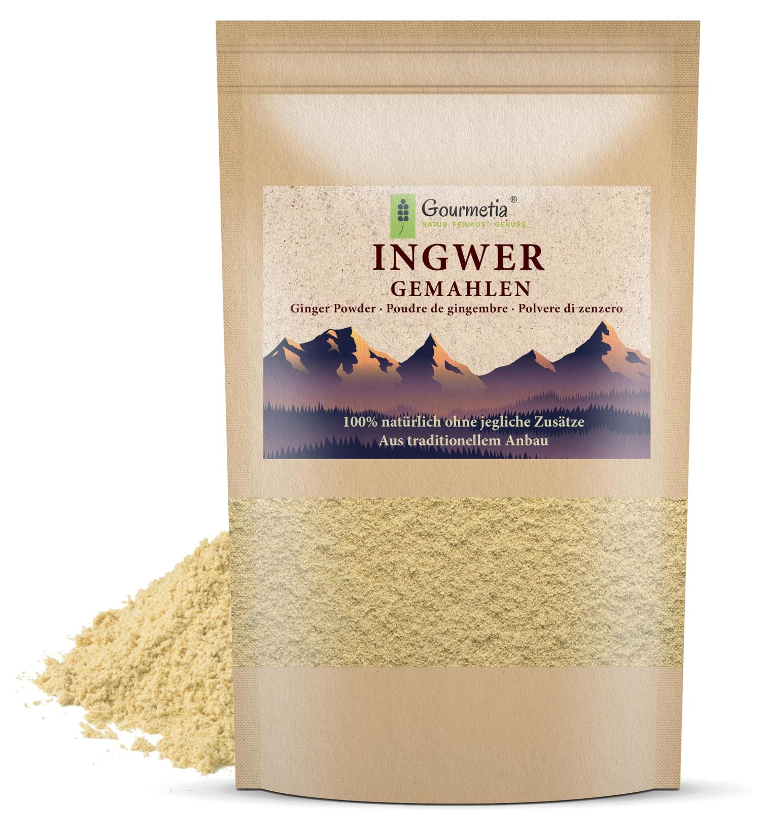 Gourmetia Ground Ginger Powder 200g - 100% Natural Ginger Root for Tea & Cooking - Buy Online on SooperMarket.com