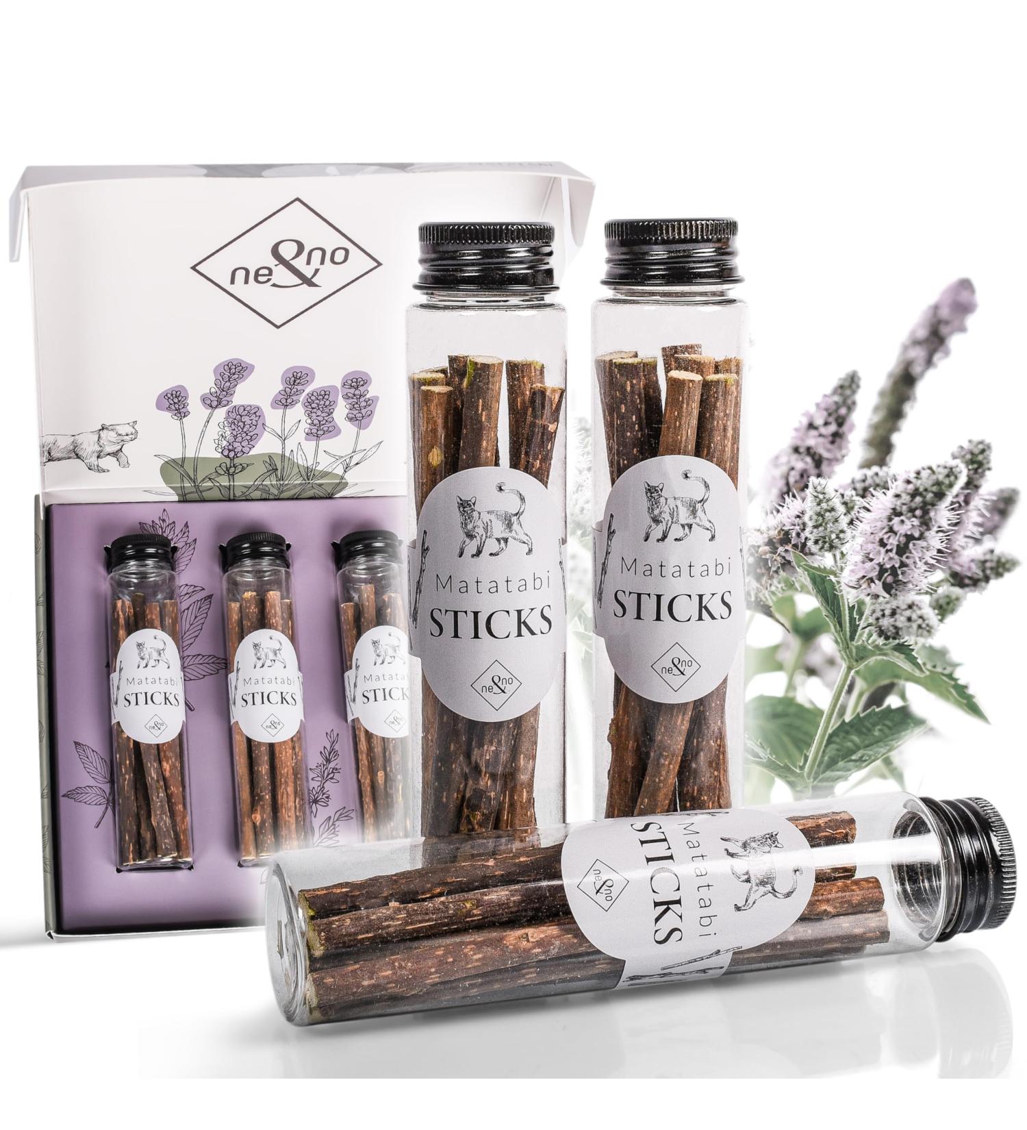 Buy Ne & No Gift Set with Natural Matatabi Sticks | 24 Dental Care Cat Sticks | Perfect Treats for Cats | International Shipping - Buy Online on SooperMarket.com