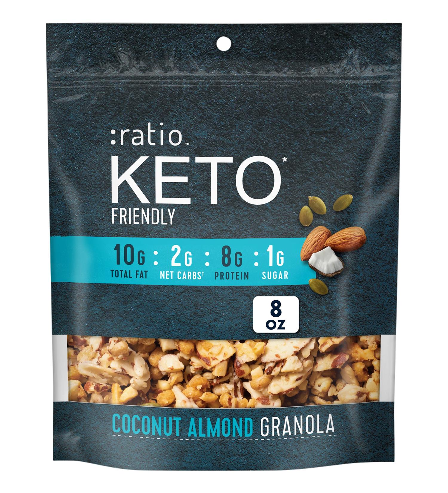 Ratio Keto Friendly Coconut Almond Granola 8 oz - Pack of 5 | Low Carb, High Protein Snack - Buy Online on SooperMarket.com
