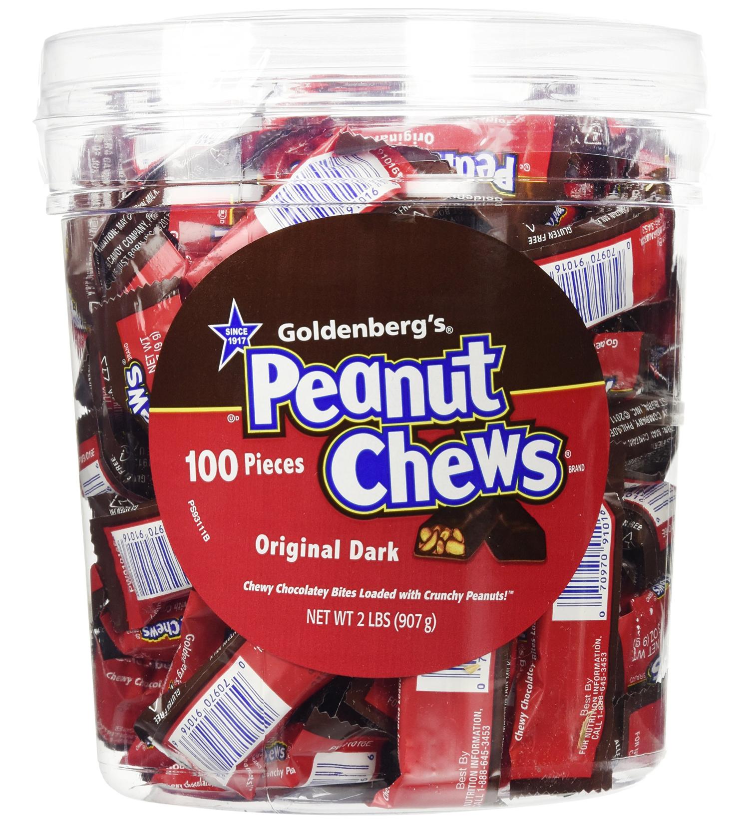 Original Dark Chocolate Goldenberg's Peanut Chews, 2 Lbs