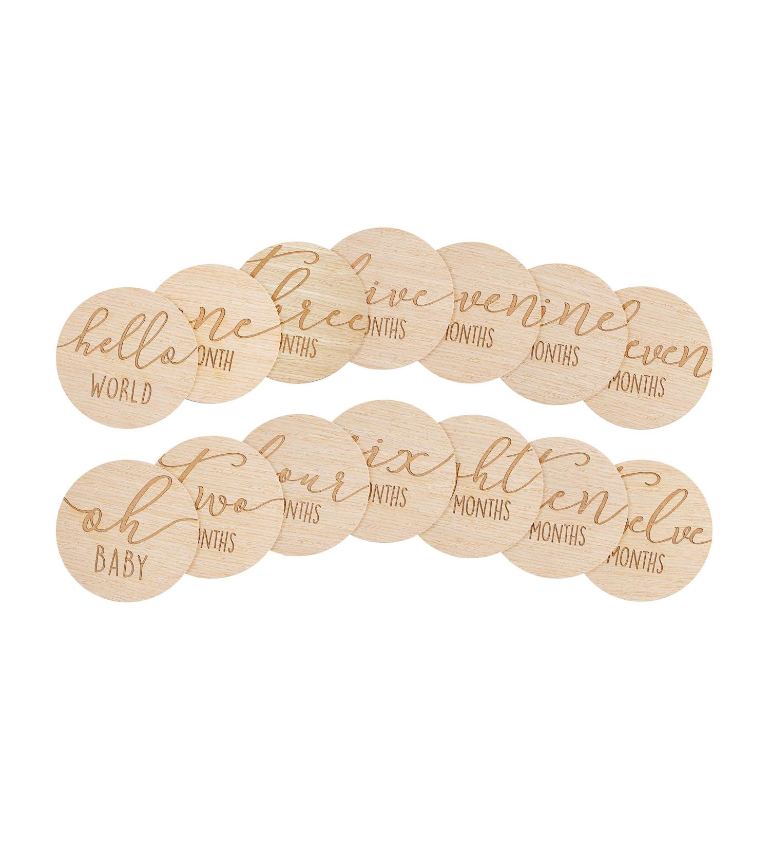 Gender-Neutral Baby Welcome Sign & Milestone Discs for Photos - Pearhead Birth Stats Board & Hello Baby Arrival Photo Prop Set - Buy Online on SooperMarket.com