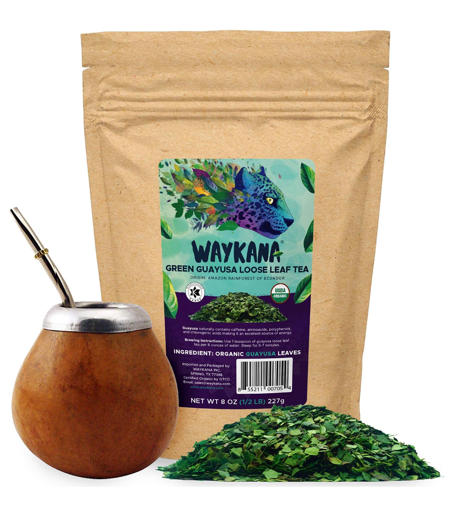 Waykana Organic Guayusa Loose Leaf Tea - 8 oz (227 g) | Premium Natural Energy Boost - Buy Online on SooperMarket.com