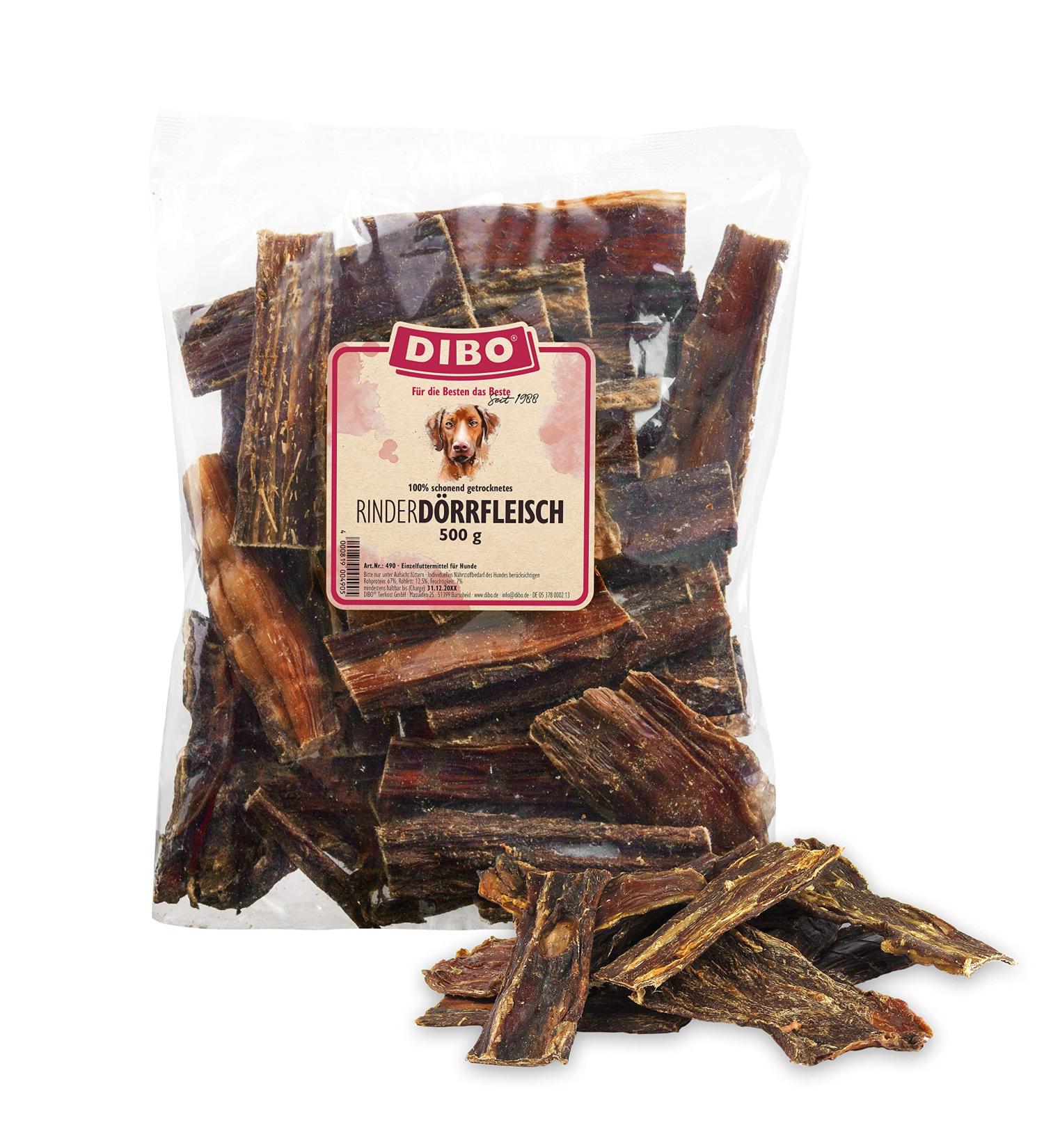 Dibo D rrfleisch 500g - Natural Dog Chew Snack | Quality Chemical-Free Treats for Dogs | Healthy Dog Food - Buy Online on SooperMarket.com