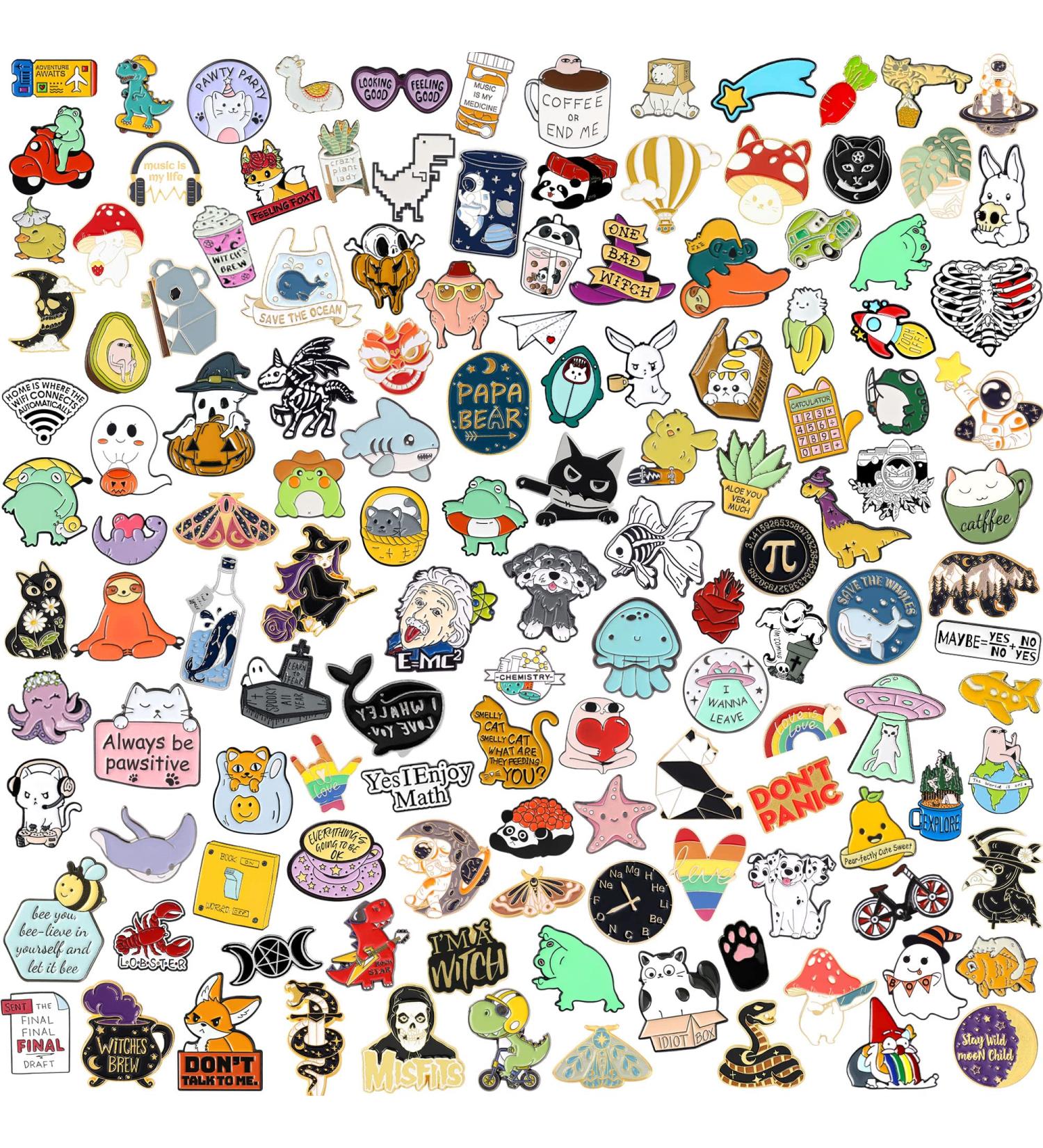 SINCCO Cute Enamel Backpack Pins Set - 20/40 PCS Funny & Cool Button Pins for Backpacks, Jackets, Hats - Aesthetic Brooch Lapel Pins Anime - Perfect Gifts for Kids & Girls - Buy Online on SooperMarket.com