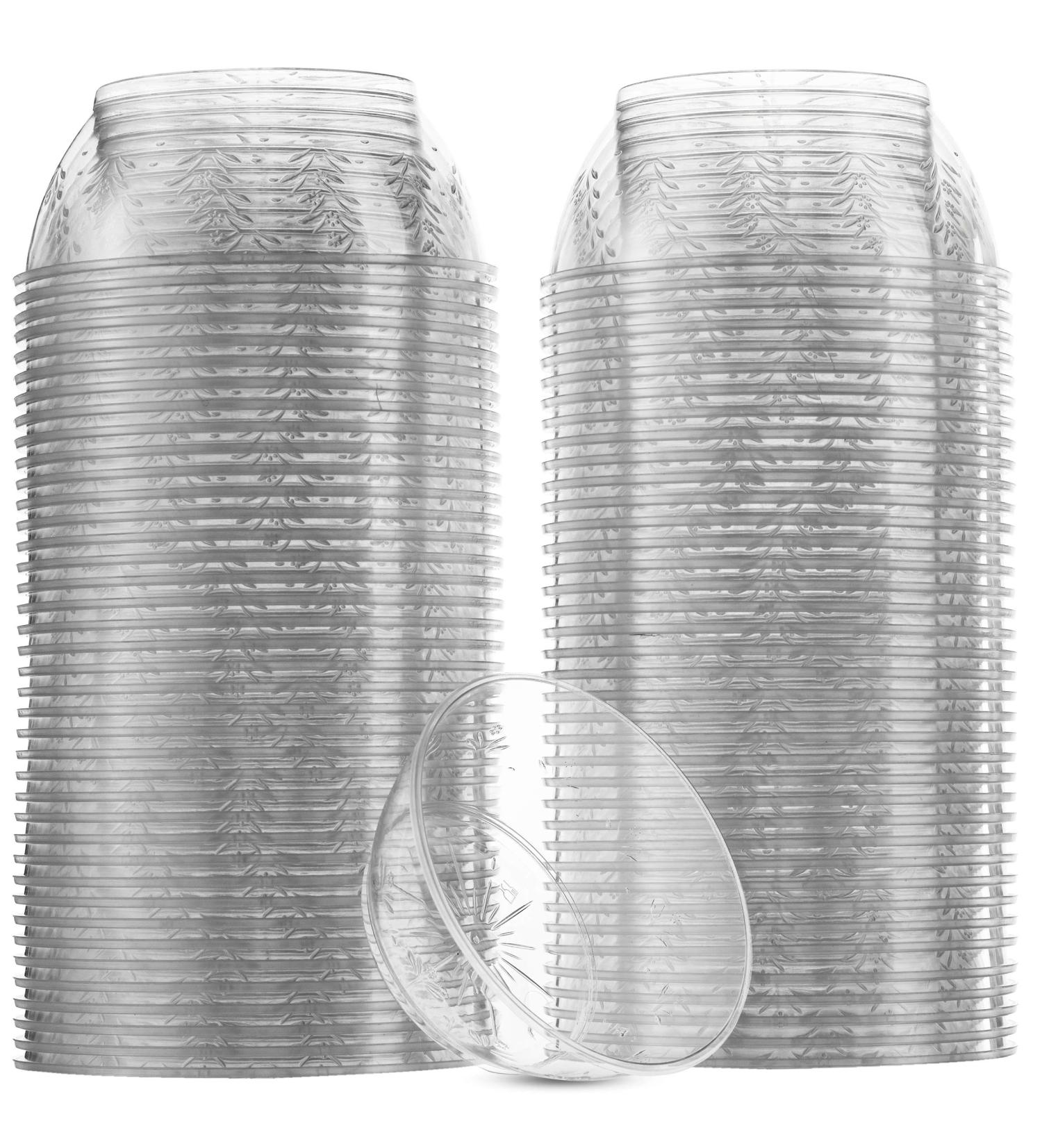 Clear Mini Plastic Bowls - 100 Pack 6 Oz Disposable Premium Dessert Bowls for Weddings, Catering, Parties - Ideal for Ice Cream, Home or Event Supplies - Buy Online on SooperMarket.com