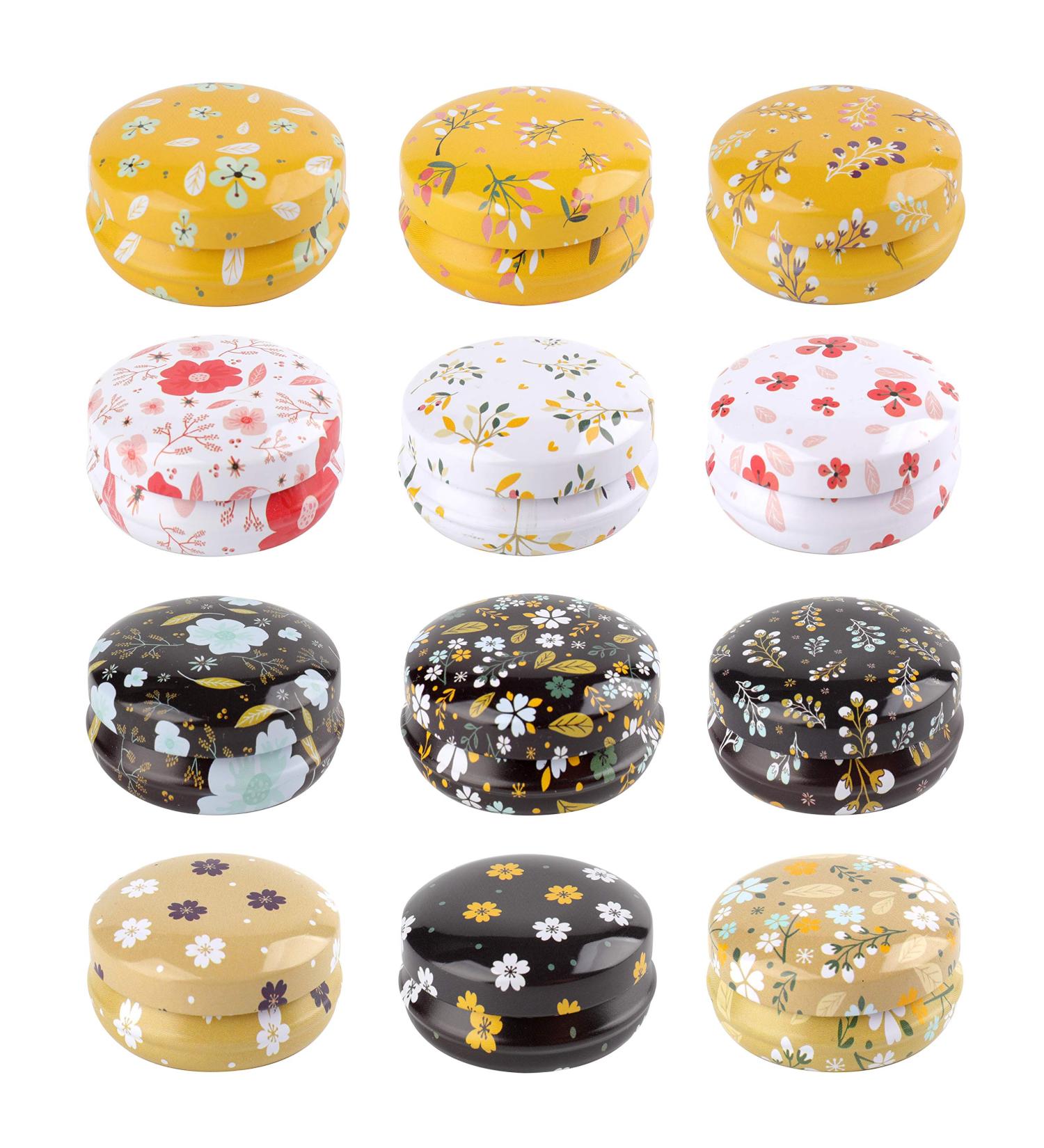Rarapop 12 Pack Round Empty Tin Candle Jars - 20ml Refillable Travel Tins for Candle, Lip Balm, Salve, Eye Shadow & Powder - Buy Online on SooperMarket.com