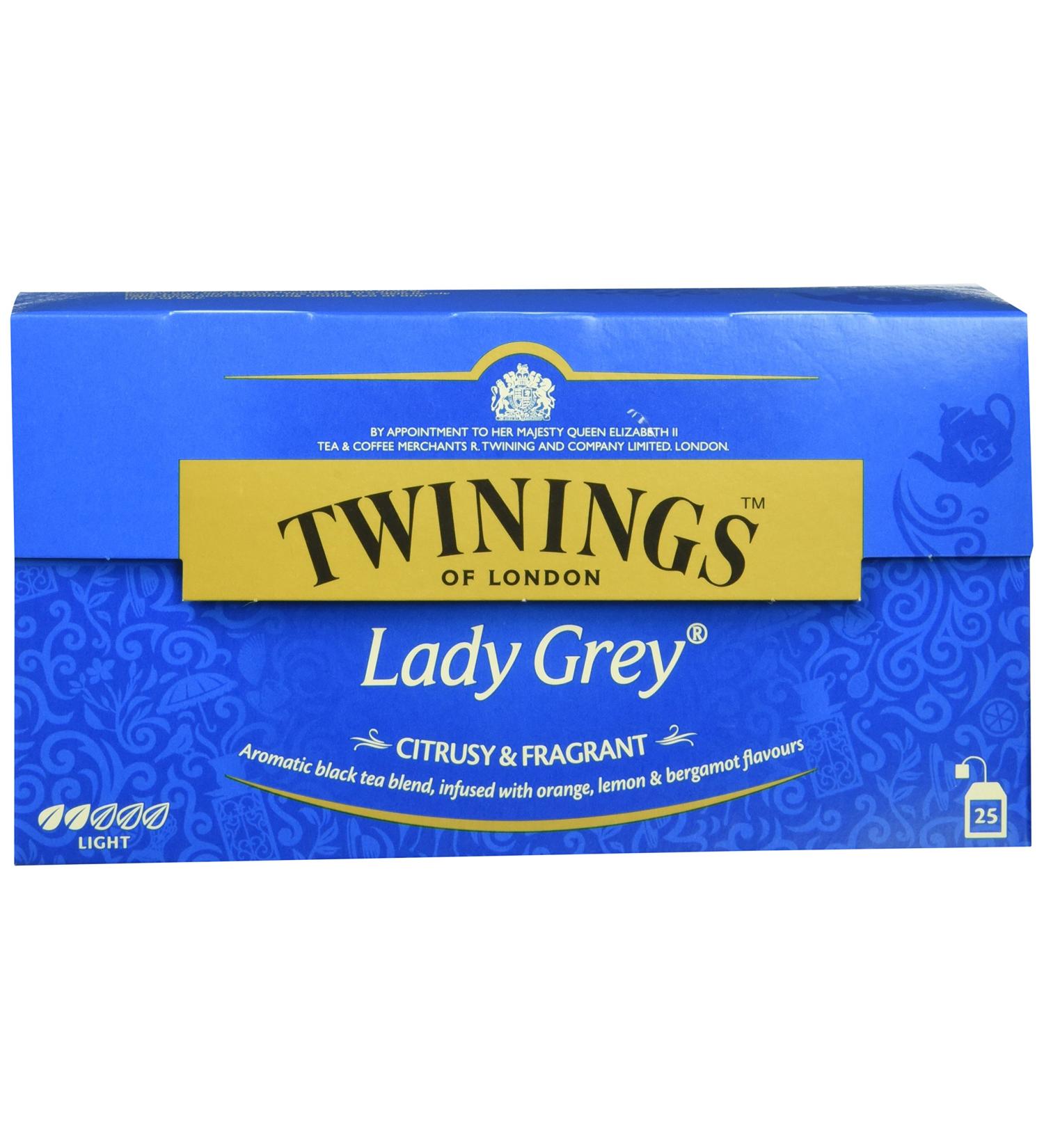 Buy Twinings Lady Gray Tea 50g - Premium Chinese Tea with Citrus & Bergamot | 2 Pack (50g x2) - 25 Tea Bags - Buy Online on SooperMarket.com