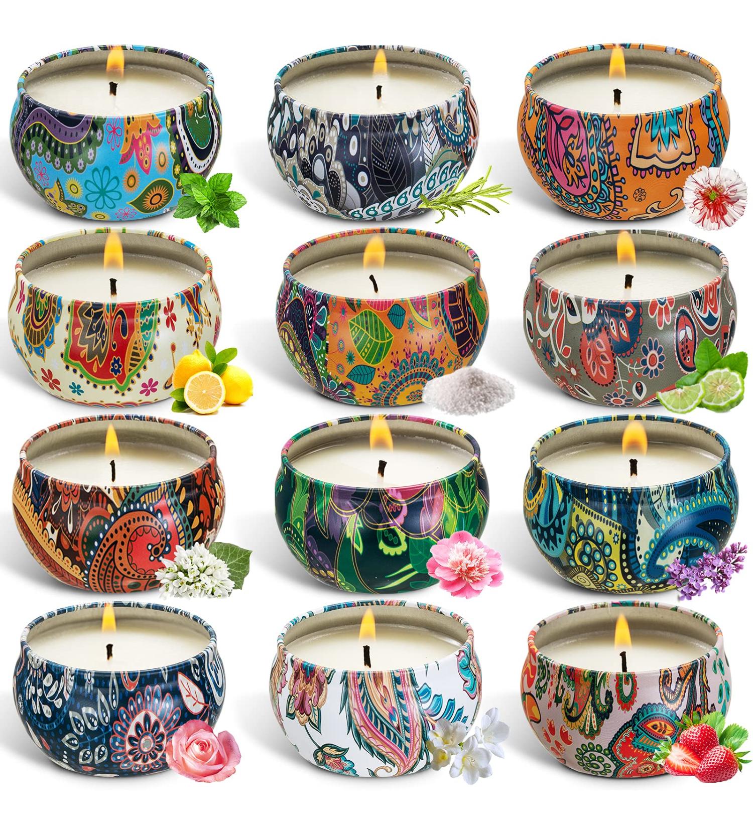 Maisitoo Fragrance Candle Gift Set - 12pc Aromatherapy Natural Soy Wax Candles for Christmas Birthdays Mother's Day Valentine's Day & Weddings - Buy Online on SooperMarket.com