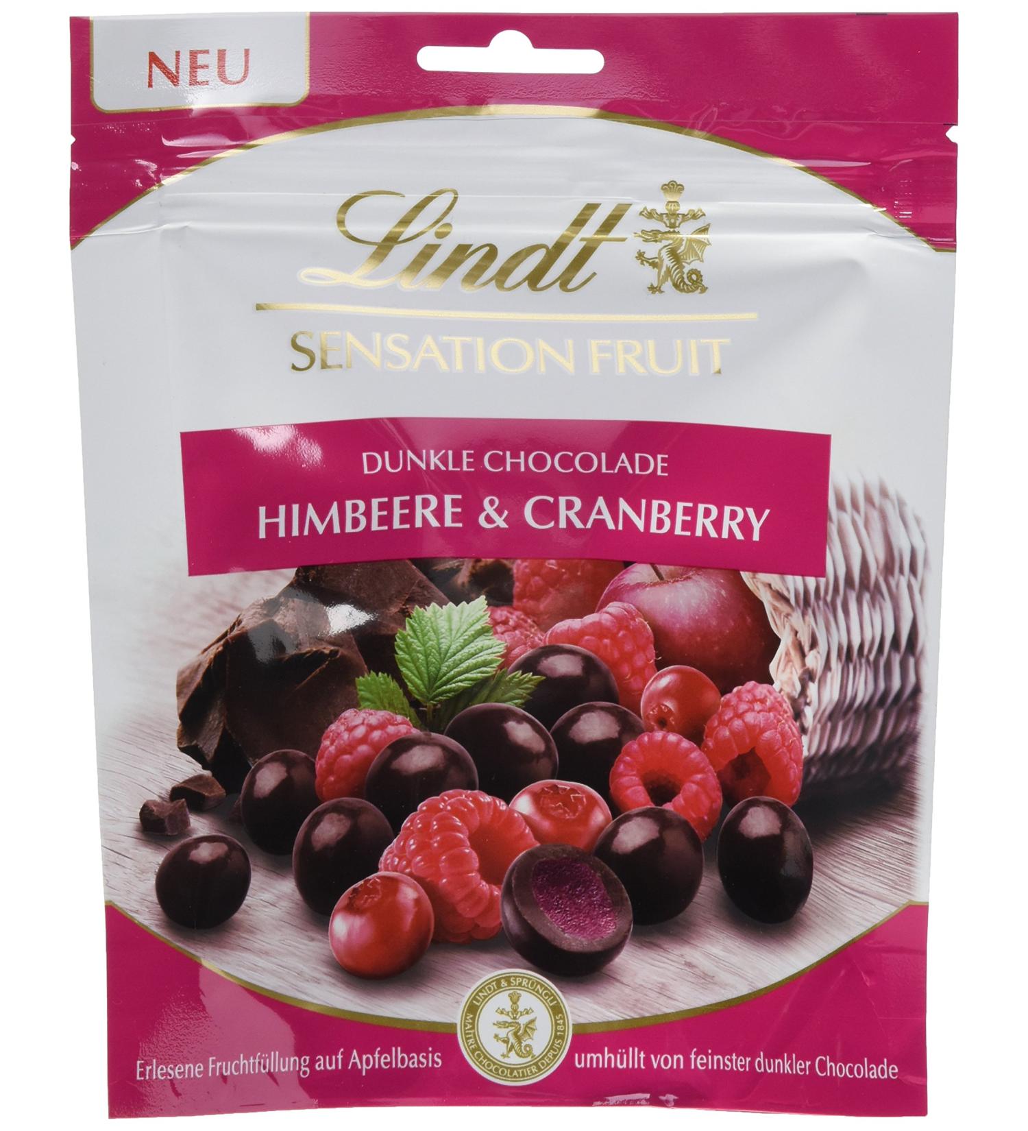 Buy Lindt Sensation Fruit Raspberry & Cranberry Pack of 4 (4 x 150g) | International Shipping Available - Buy Online on SooperMarket.com