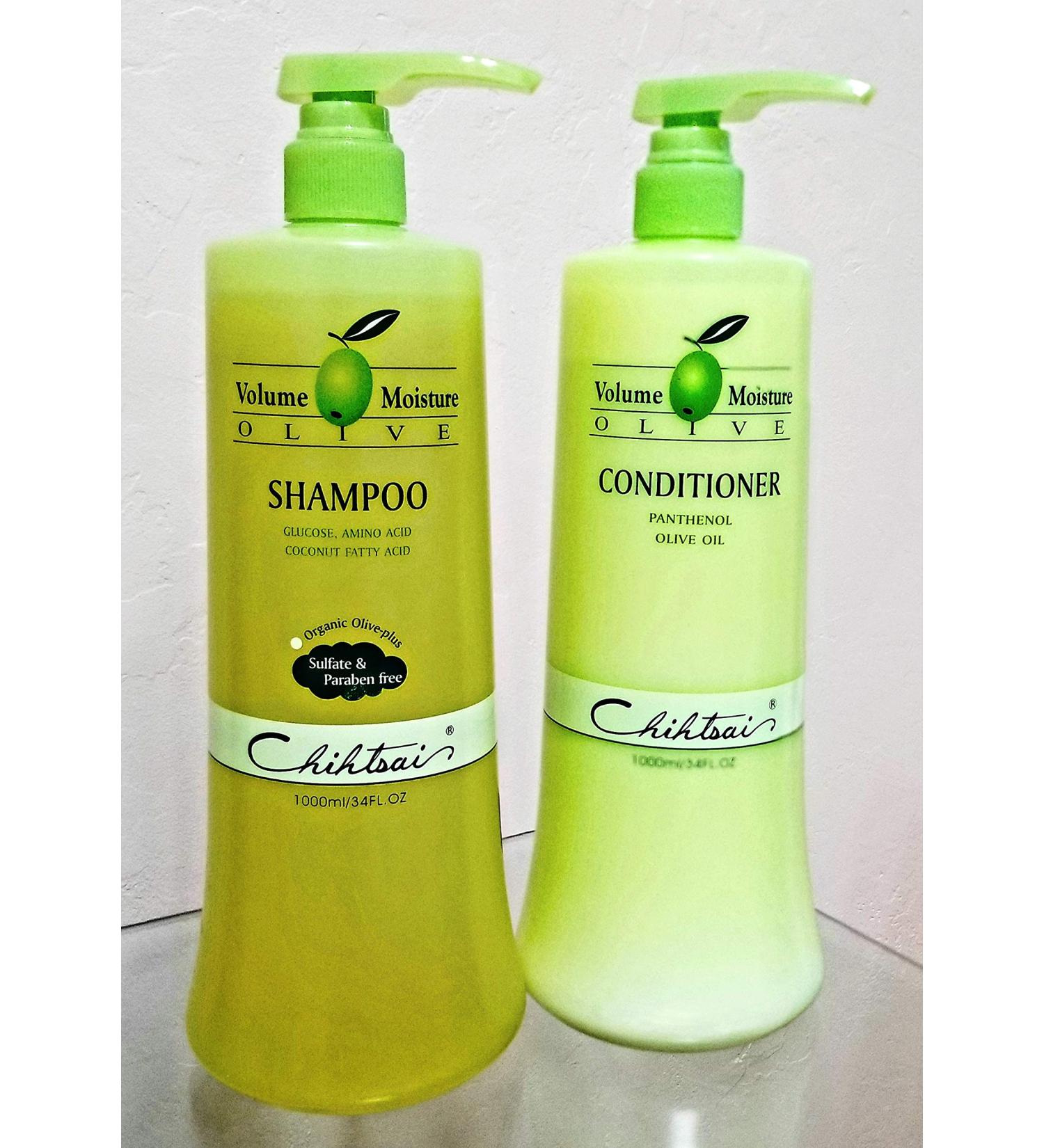 Chihtsai Volume Moisture Olive Shampoo & Conditioner Set | Sulfate & Paraben Free | 34 Fl. Oz | International Shipping Available - Buy Online on SooperMarket.com