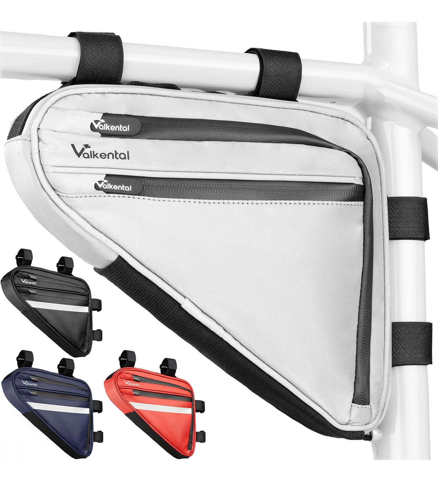 Valkental Waterproof Bicycle Frame Bag - 1.5L Capacity Reflective Design & Spacious Compartments - Ideal for International Shipping - Buy Online on SooperMarket.com