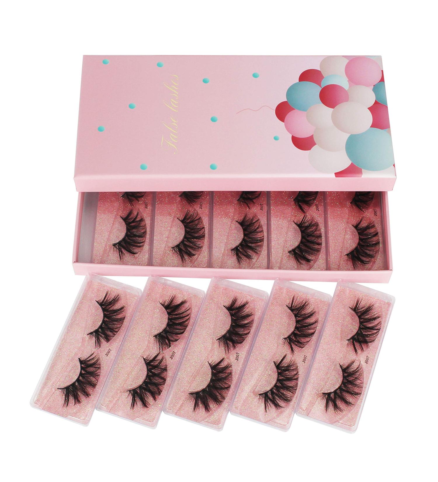 Bodermincer 10 Pairs 3D Mink Lashes - Wholesale Handmade Wispy Fluffy False Eyelashes for Natural Eye Makeup J007 - Buy Online on SooperMarket.com