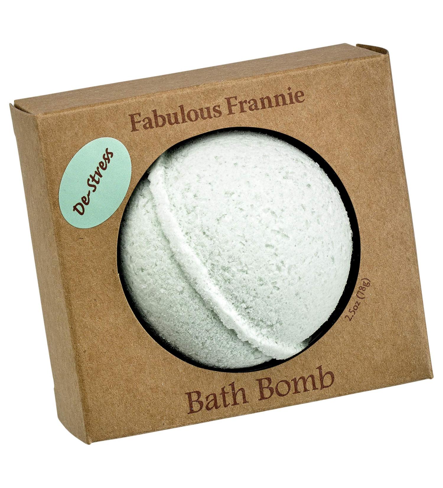 Fabulous Frannie De-Stress Natural  Handmade Bath Bomb Set  Rich in Essential Oil  Mineral Salt  Coconut Oil  Witch Hazel  Fizzies to Moisturize Skin  2.5oz