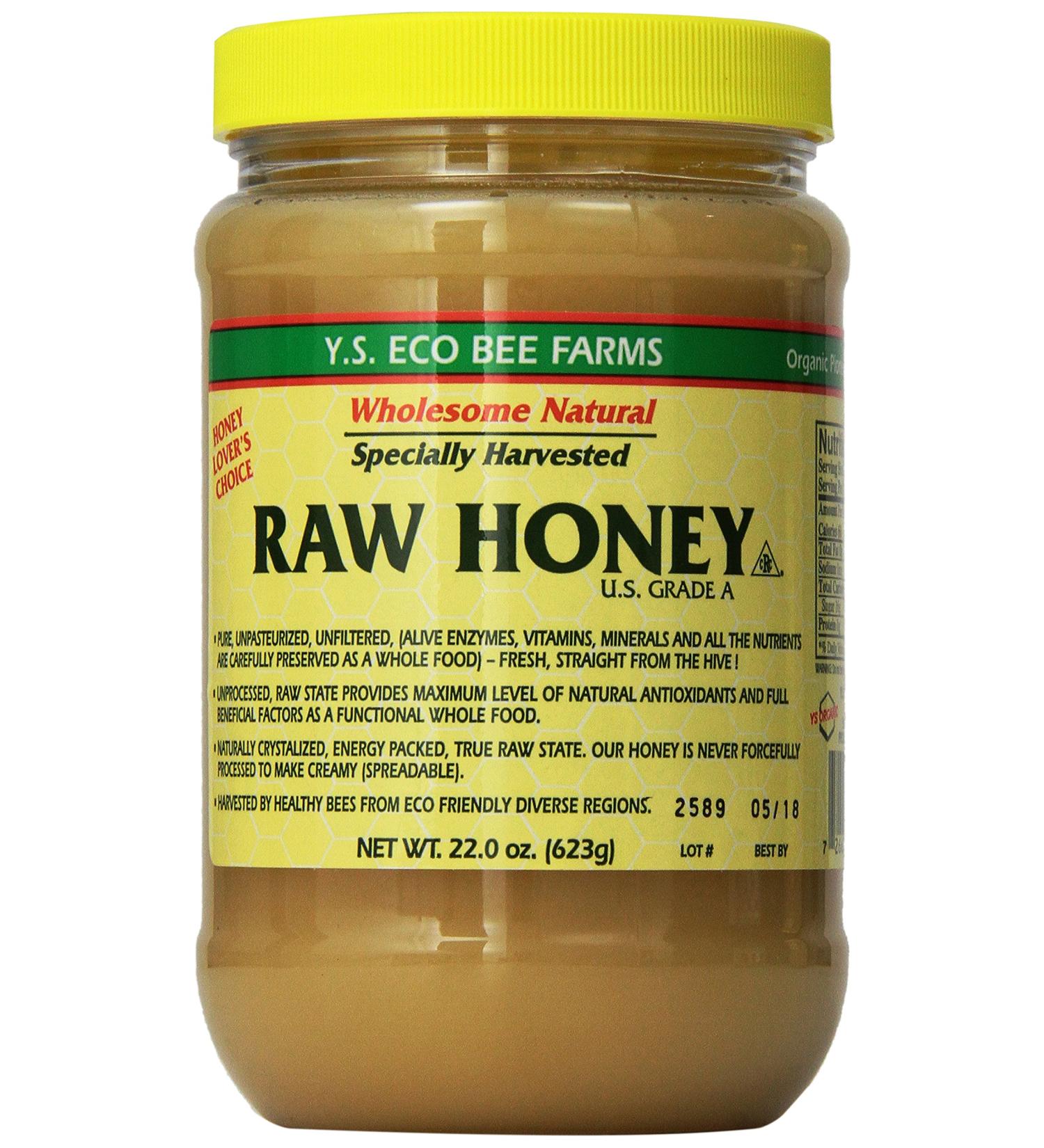 Y.S. Eco Bee Farms Raw Honey - 22 oz, 1.37 lb Pack of 2 - Pure, Unfiltered Honey Bundle - Buy Online on SooperMarket.com