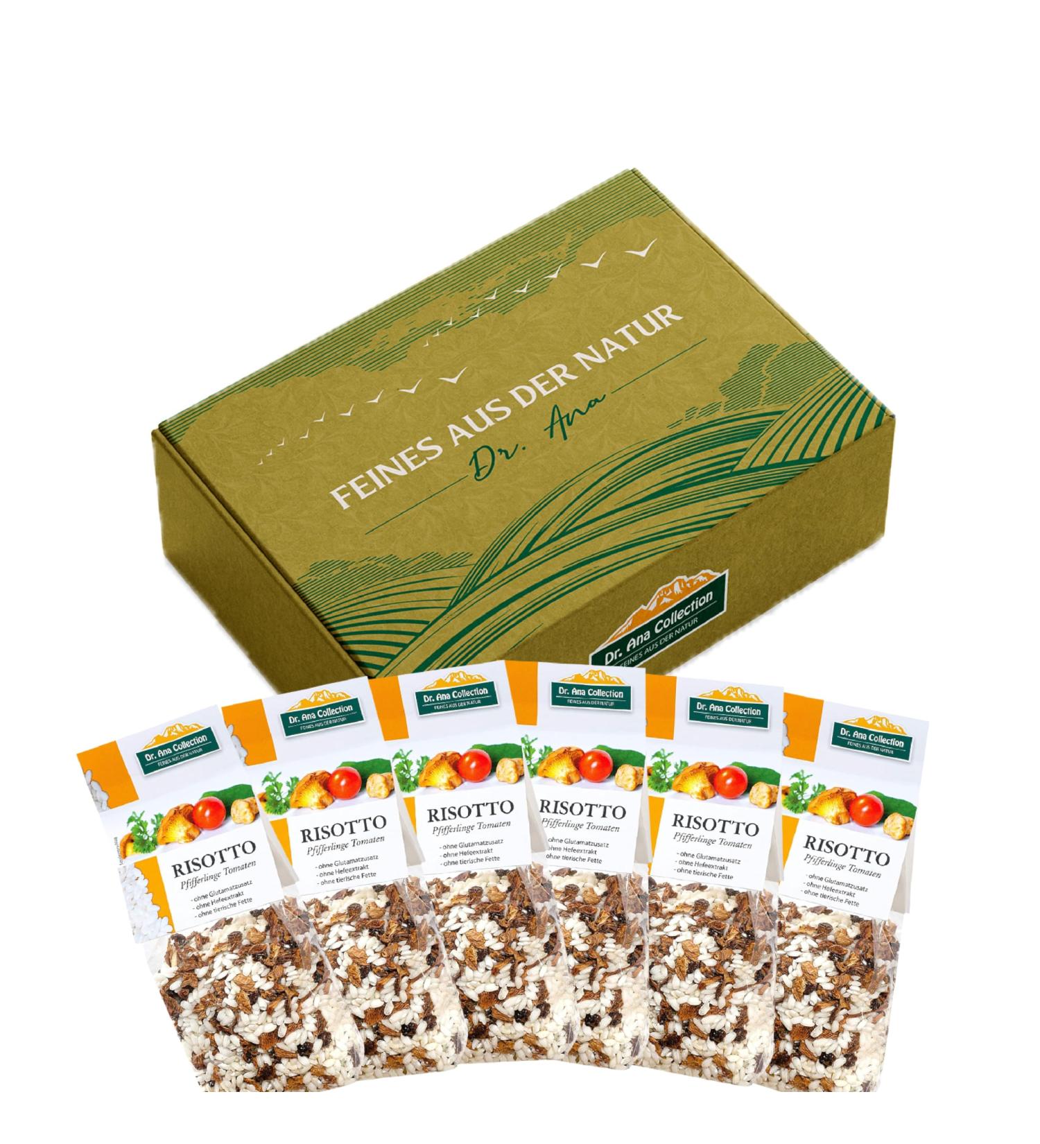 Dr. Ana Collection Italian Risotto with Chanterelles & Tomatoes | Vegan Additive-Free Ready Mix | 6-Pack of Authentic Arborio Rice (6 x 200g) - Buy Online on SooperMarket.com