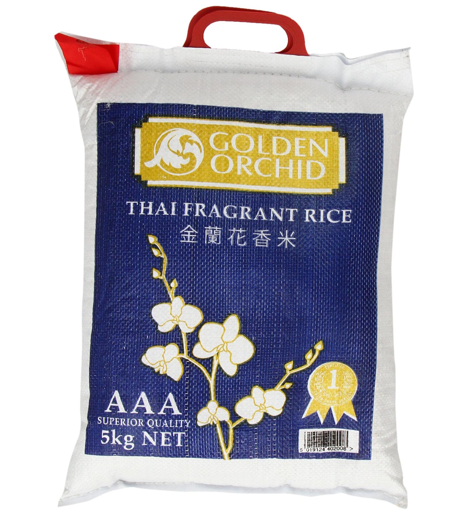 Golden Orchid Fragrant Thai Rice 5 kg - Premium Quality Grain for Exquisite Dishes - Buy Online on SooperMarket.com