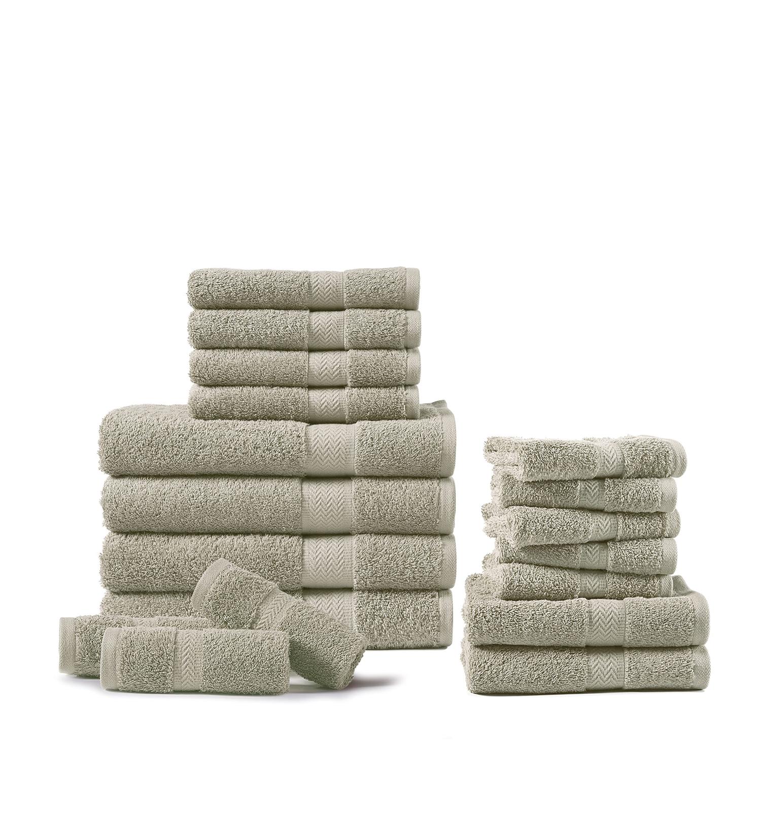 Platinum 18-Piece Bath Towel Set | 600 GSM Absorbent Hotel Towels for Bathroom Daily Use - Buy Online on SooperMarket.com