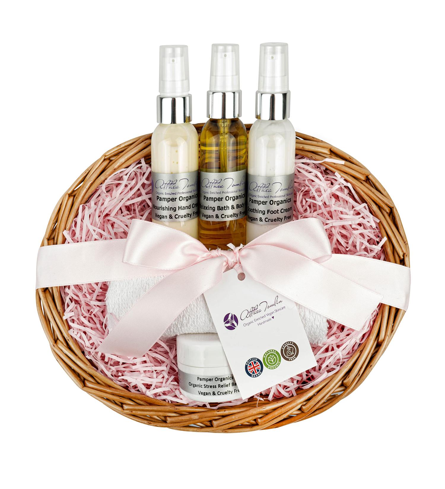Mothers Day vegan pamper set for mums pamper gift basket women vegan pamper kit pamper gift set for mums mum birthday gifts hand cream and foot cream set relaxing body oil stress balm - Buy Online on SooperMarket.com