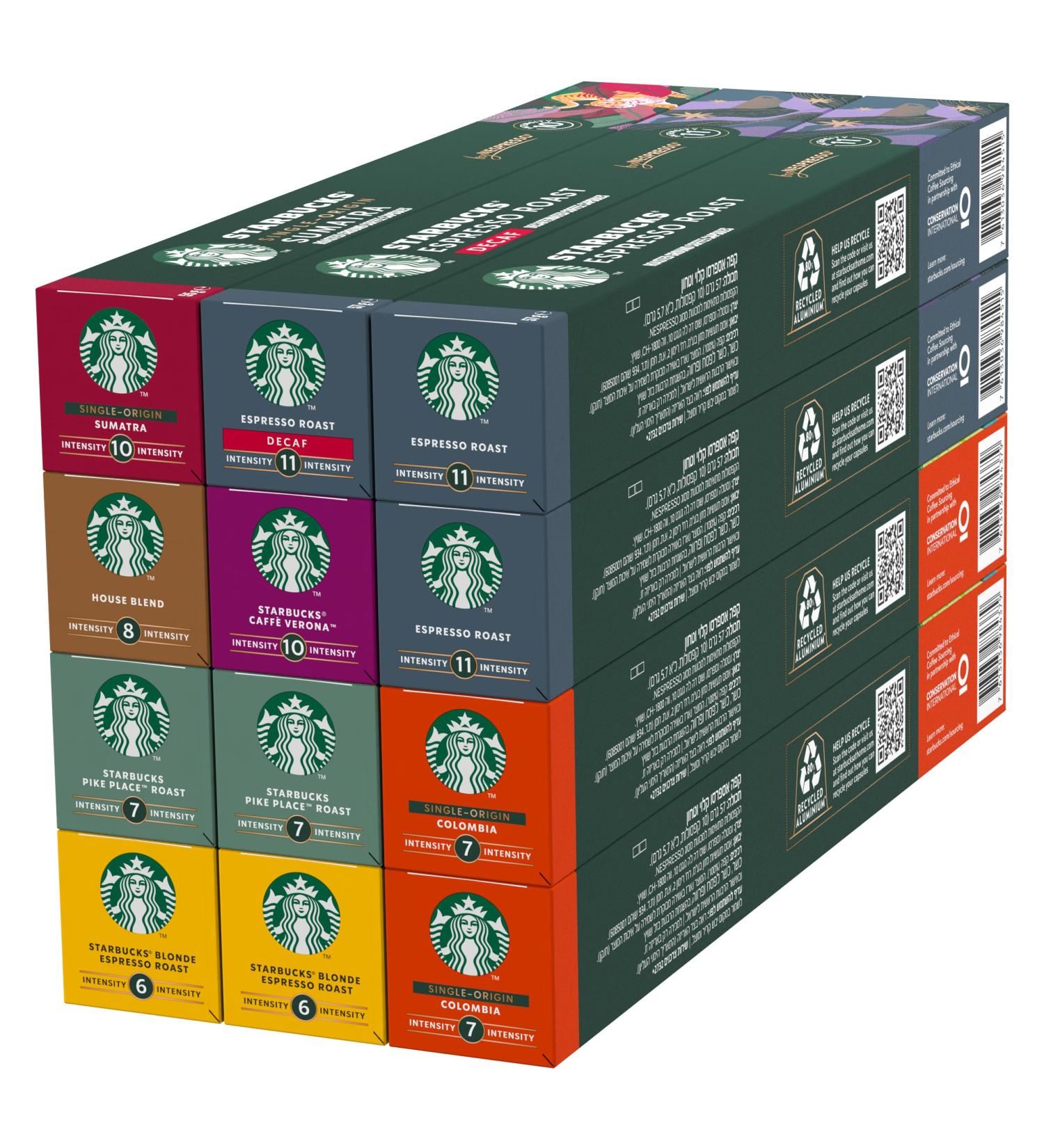 Starbucks Taste Set by Nespresso - 120 Coffee Capsules (12 x 10) | Exclusive to Amazon | Try Pack (15 Pieces) - Buy Online on SooperMarket.com