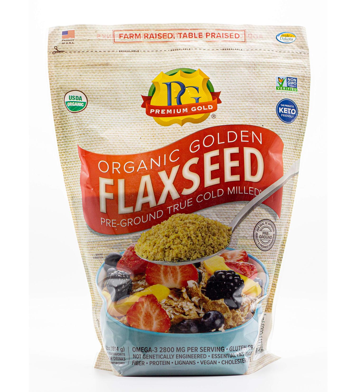 Organic Ground Flax Seed - Premium Gold Flax Products - 4 lbs - Buy Online on SooperMarket.com