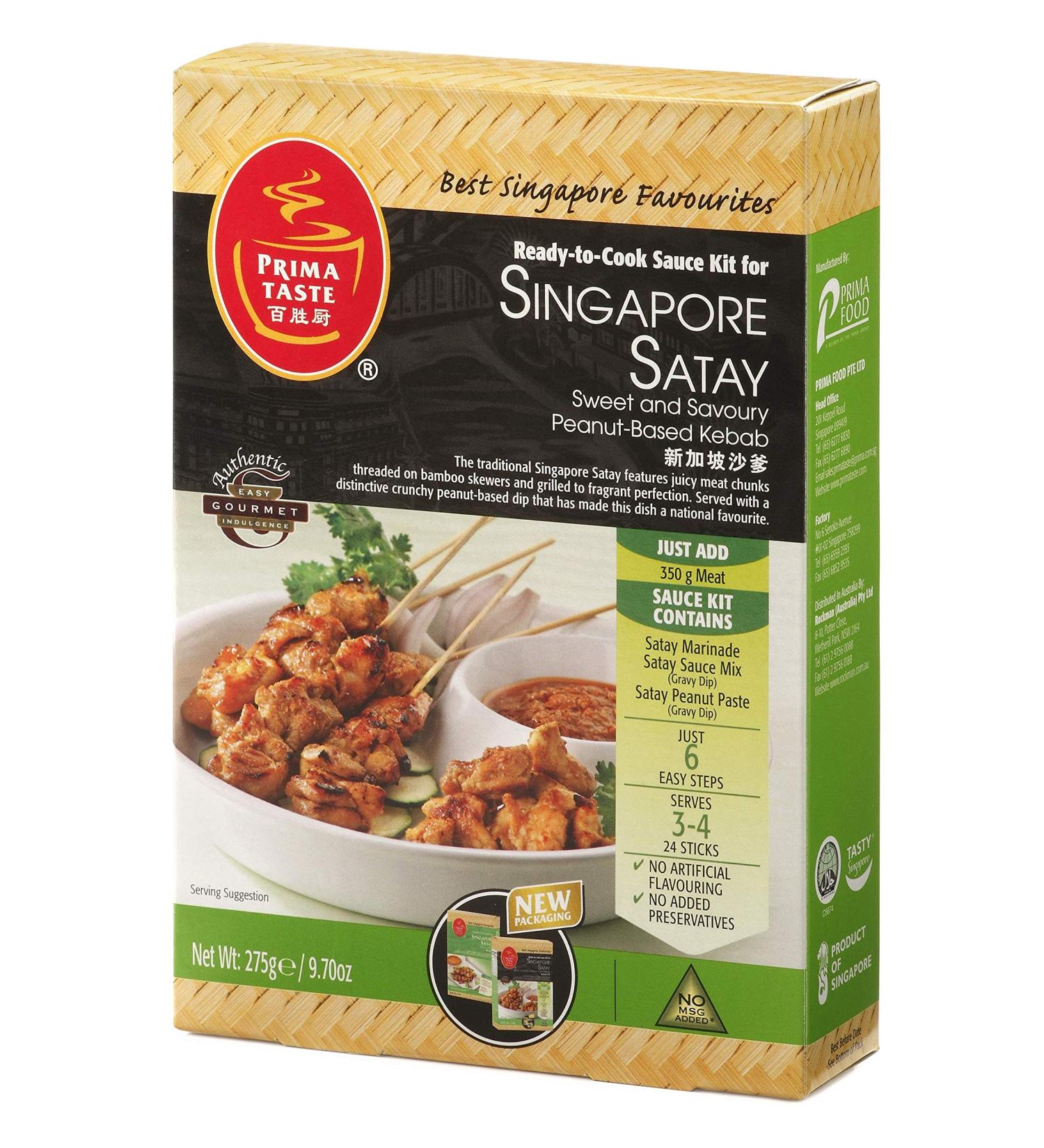 Prima Taste Singapore Satay Ready to Cook Sauce Kit 275 g - Buy Online on SooperMarket.com