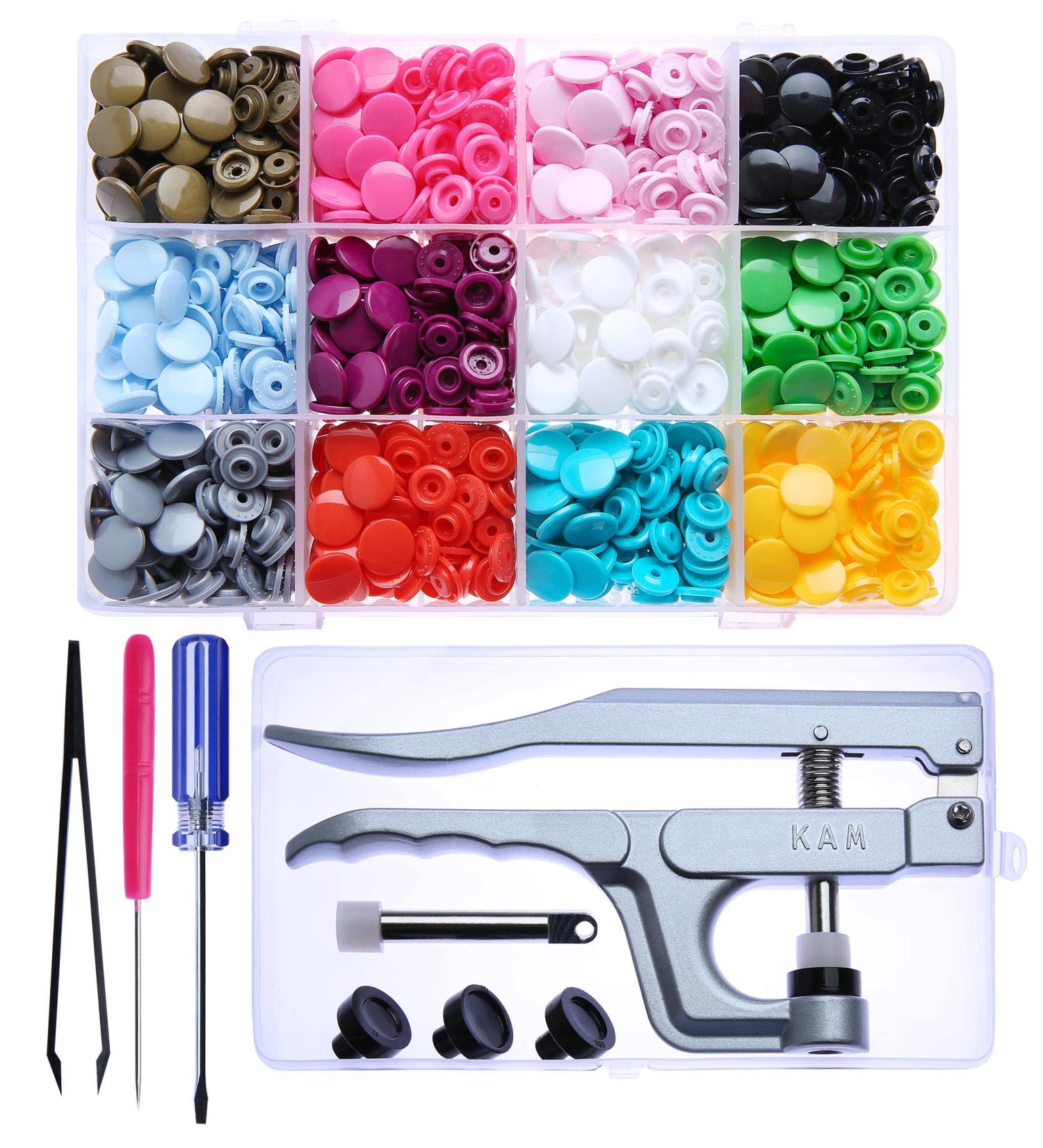 KAM Snaps Starter Kit - 360pcs Size 20 + Snap Pliers for Crafts & Clothing - Buy Online on SooperMarket.com