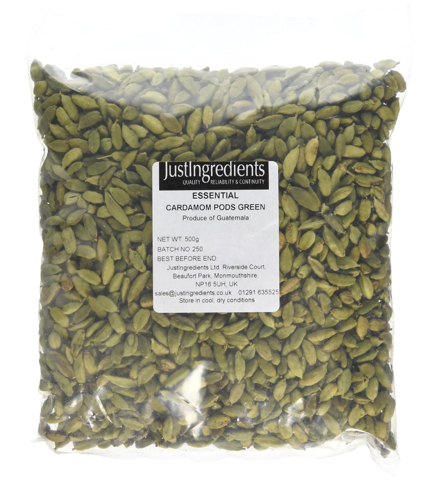 JustIngredients Essentials Cardamom Pods Green 500 g - Buy Online on SooperMarket.com