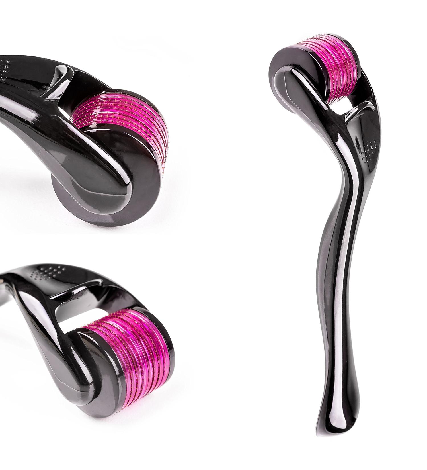 Sandine Microneedle Derma Roller - 540 Titanium Micro Needle Skin Care System (0.3mm) | Promotes Youthful & Radiant Skin | Includes FREE E-Book - Buy Online on SooperMarket.com