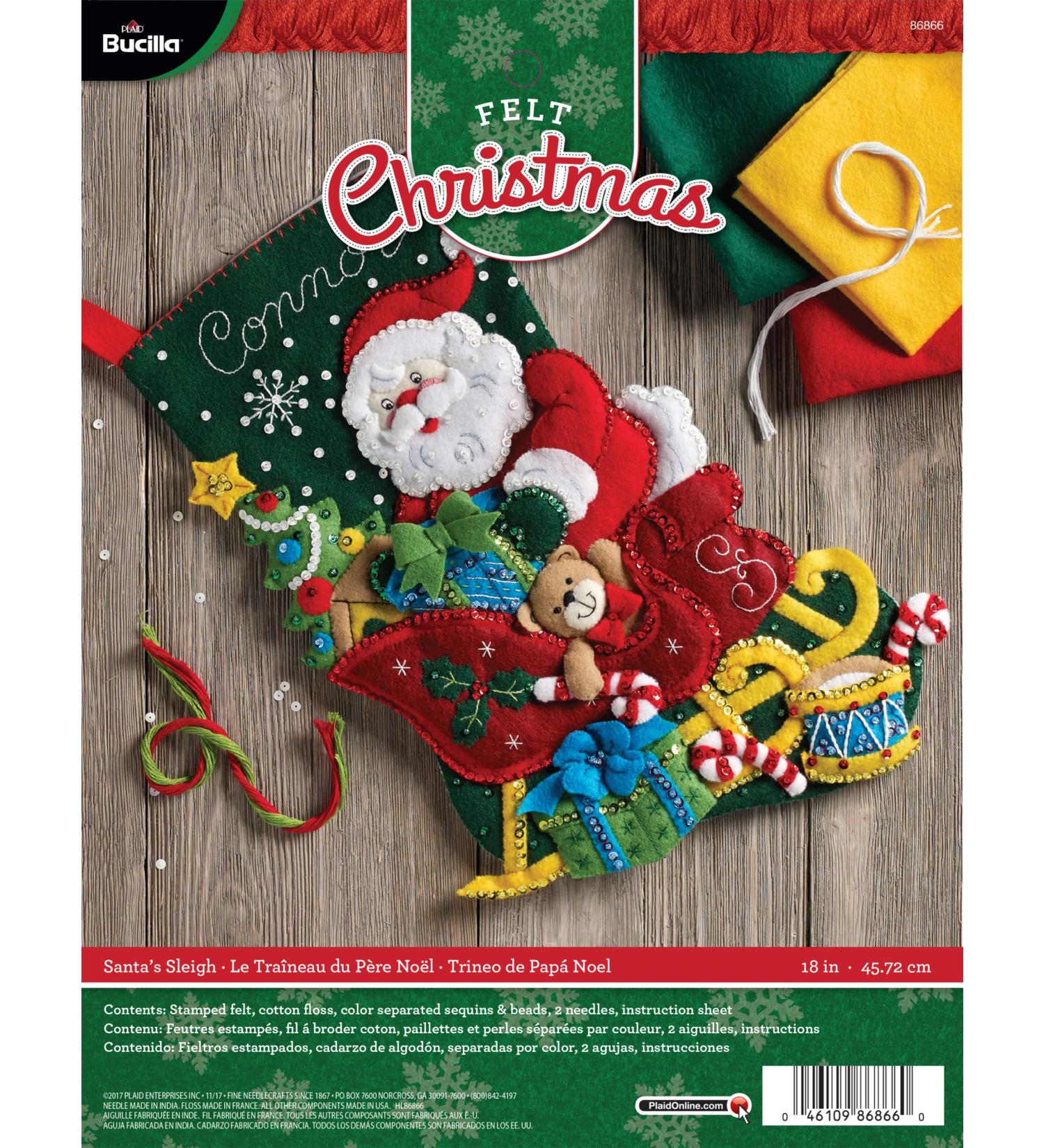 Bucilla Santa's Sleigh Stocking Kit - Multicolor - Buy Online on SooperMarket.com