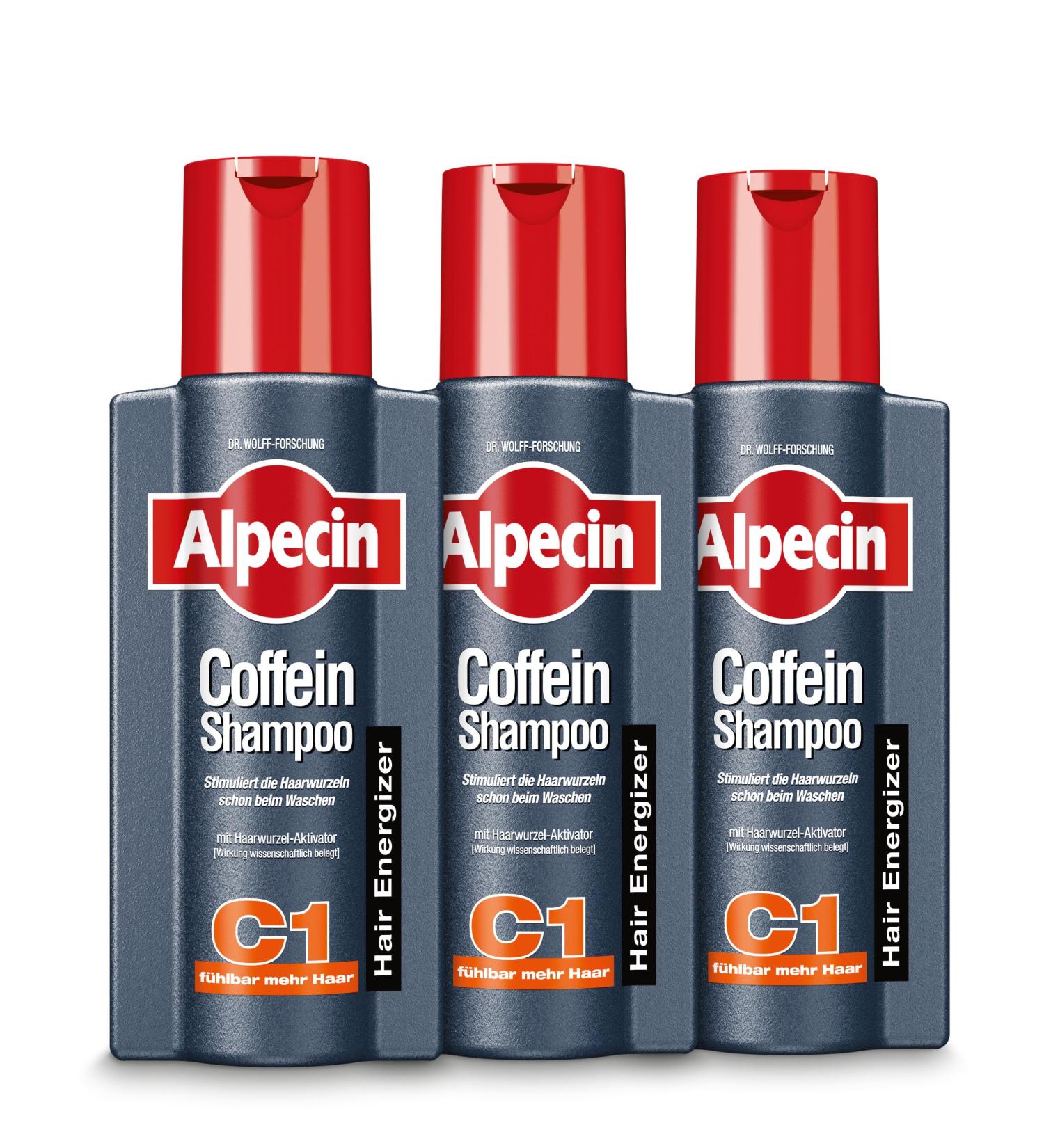 Alpecin Caffeine Shampoo C1 - 3 x 250ml | Combat Hair Loss | Strengthen Roots & Promote Growth | Men's Hair Care - Made in Germany - Buy Online on SooperMarket.com