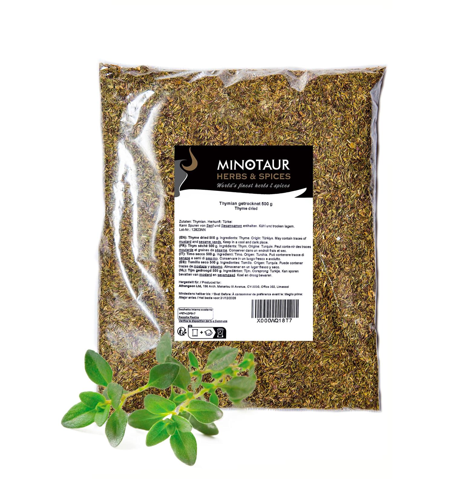 Buy MINOTAUR Dried Thyme 2 x 500g | Premium Quality Spices for International Shipping - Buy Online on SooperMarket.com