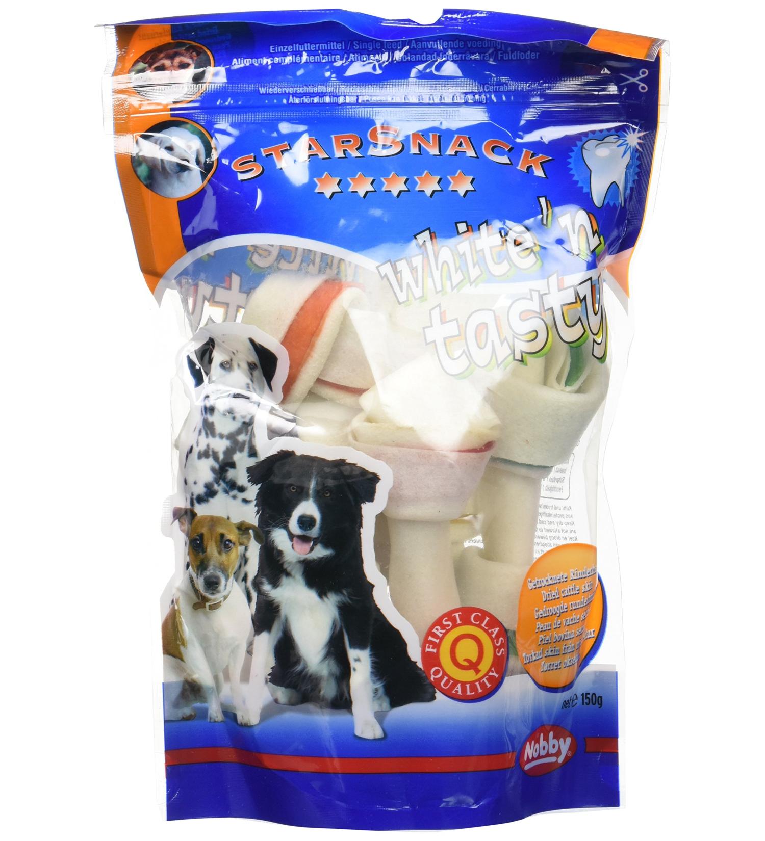 Nobby White'n Tasty Chewing Knots - Colorful Dog Treats (10-11.5 cm 150g 5 pcs) | International Shipping - Buy Online on SooperMarket.com