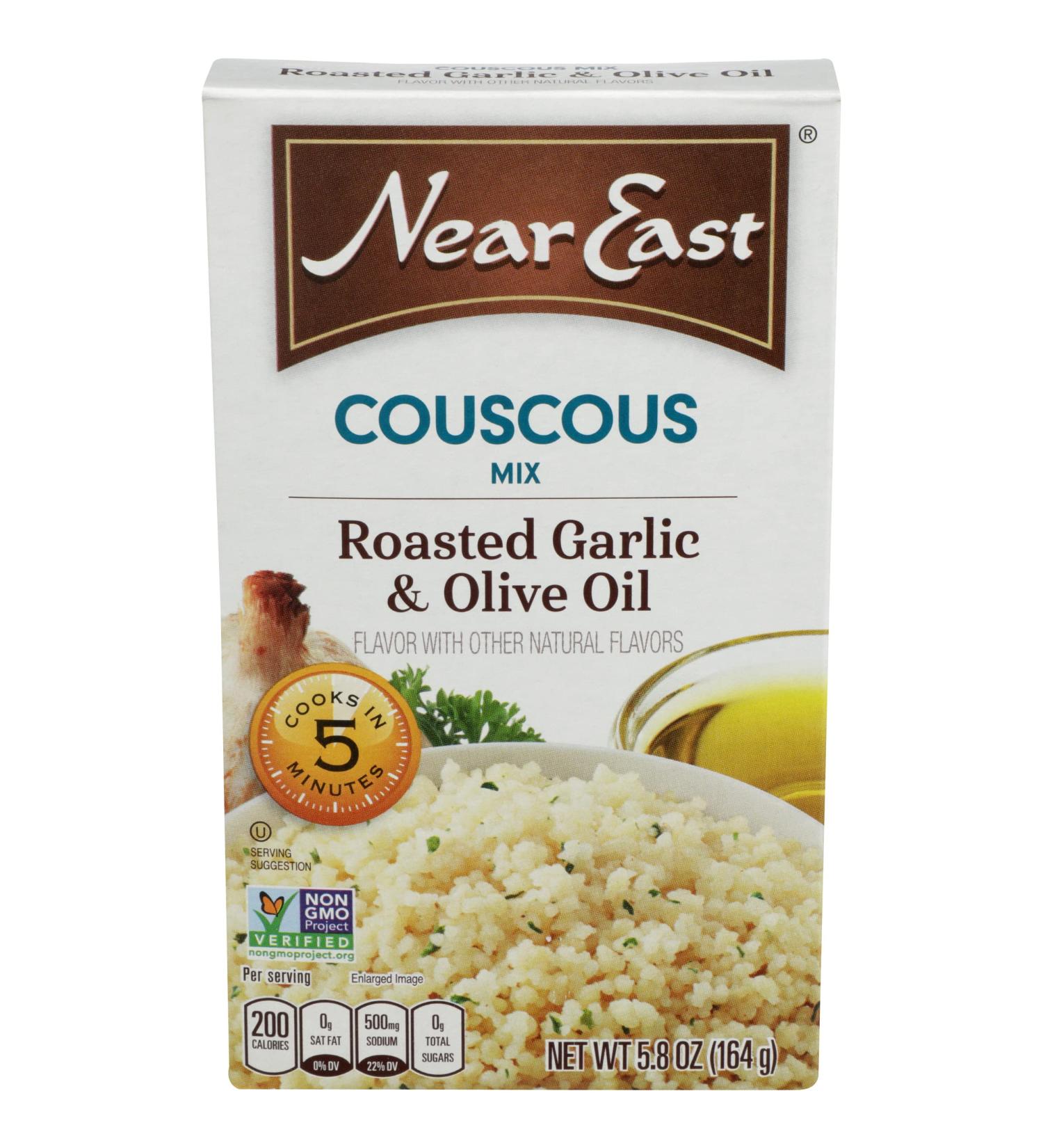 Near East Couscous Roasted Garlic & Olive Oil 5.8 oz. - Authentic Mediterranean Flavor - Buy Online on SooperMarket.com