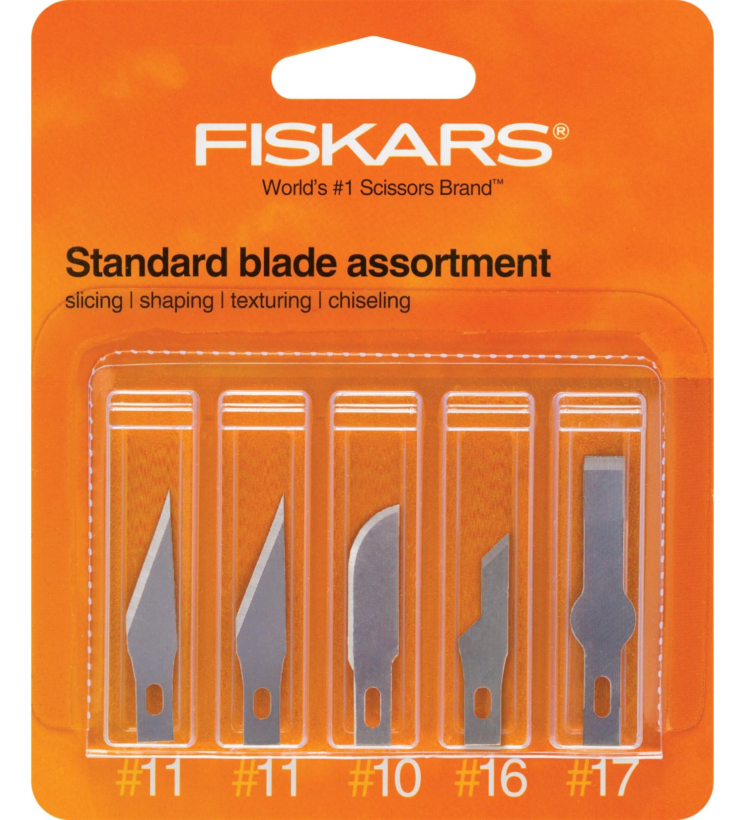 Fiskars 164190-1001 Standard Assortment Blades(2 Number.11,1 Number.10, 1 Number.16, 1 Number.17), 5 Pack, Silver