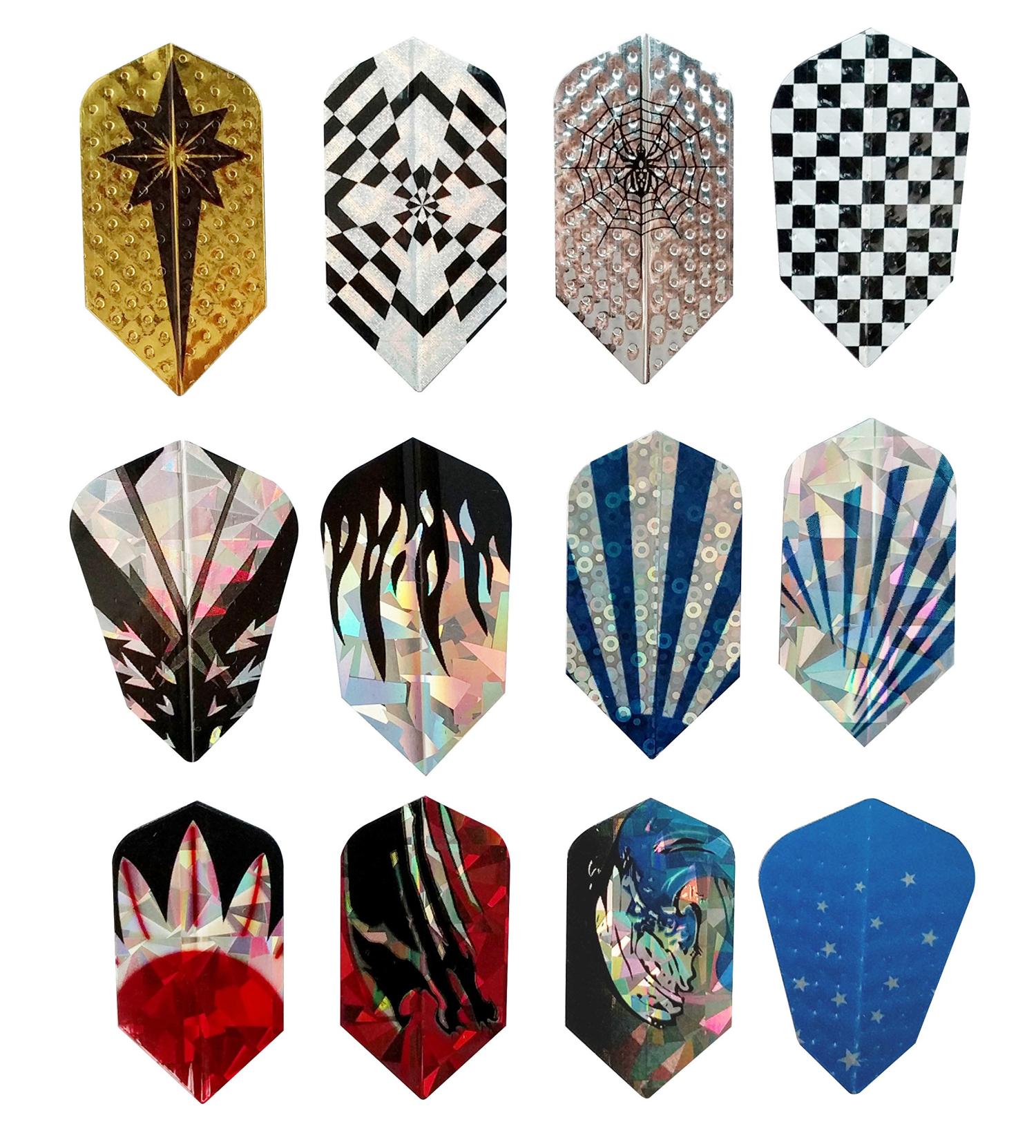 10 Sets/30 Pcs Slim Dart Flights - Wholesale 2D Aluminum Laser Bling Darts - Rich Variety Designs - Buy Online on SooperMarket.com