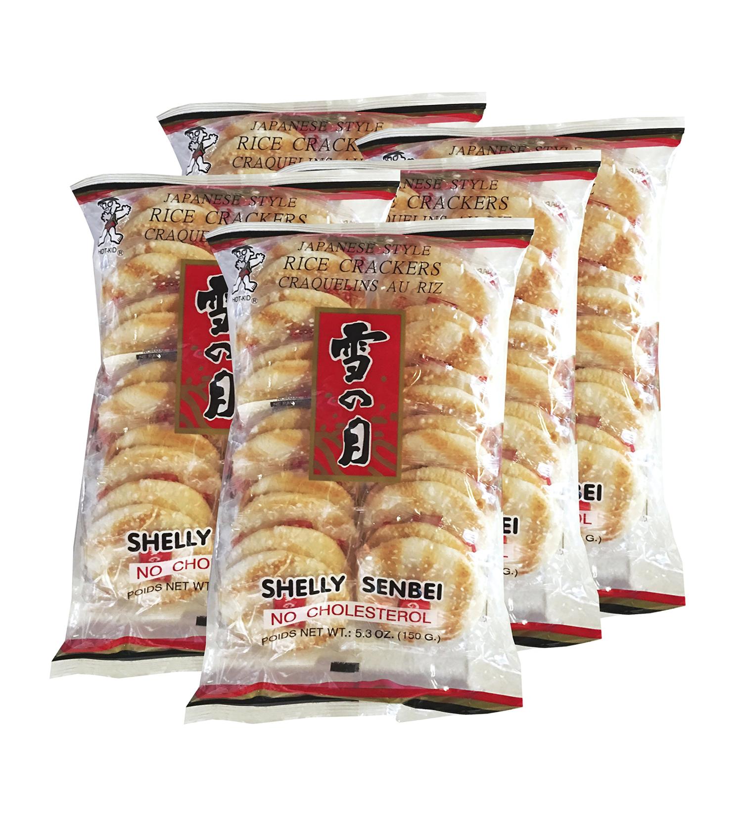 Want Want Big Shelly Shenbei Snowy Crispy Rick Cracker Biscuits - Sugar Glazed 5.30 oz. (Pack of 5) - Original Flavor, 5.3 oz. Each (Pack of 5) - Buy Online on SooperMarket.com