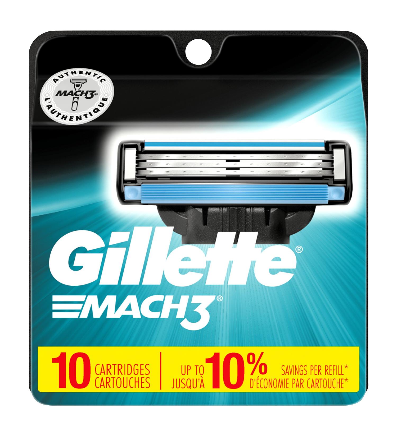 Buy Gillette Mach3 Men's Razor Blades - 10 Blade Refills for Smooth Shaving | International Shipping Available - Buy Online on SooperMarket.com