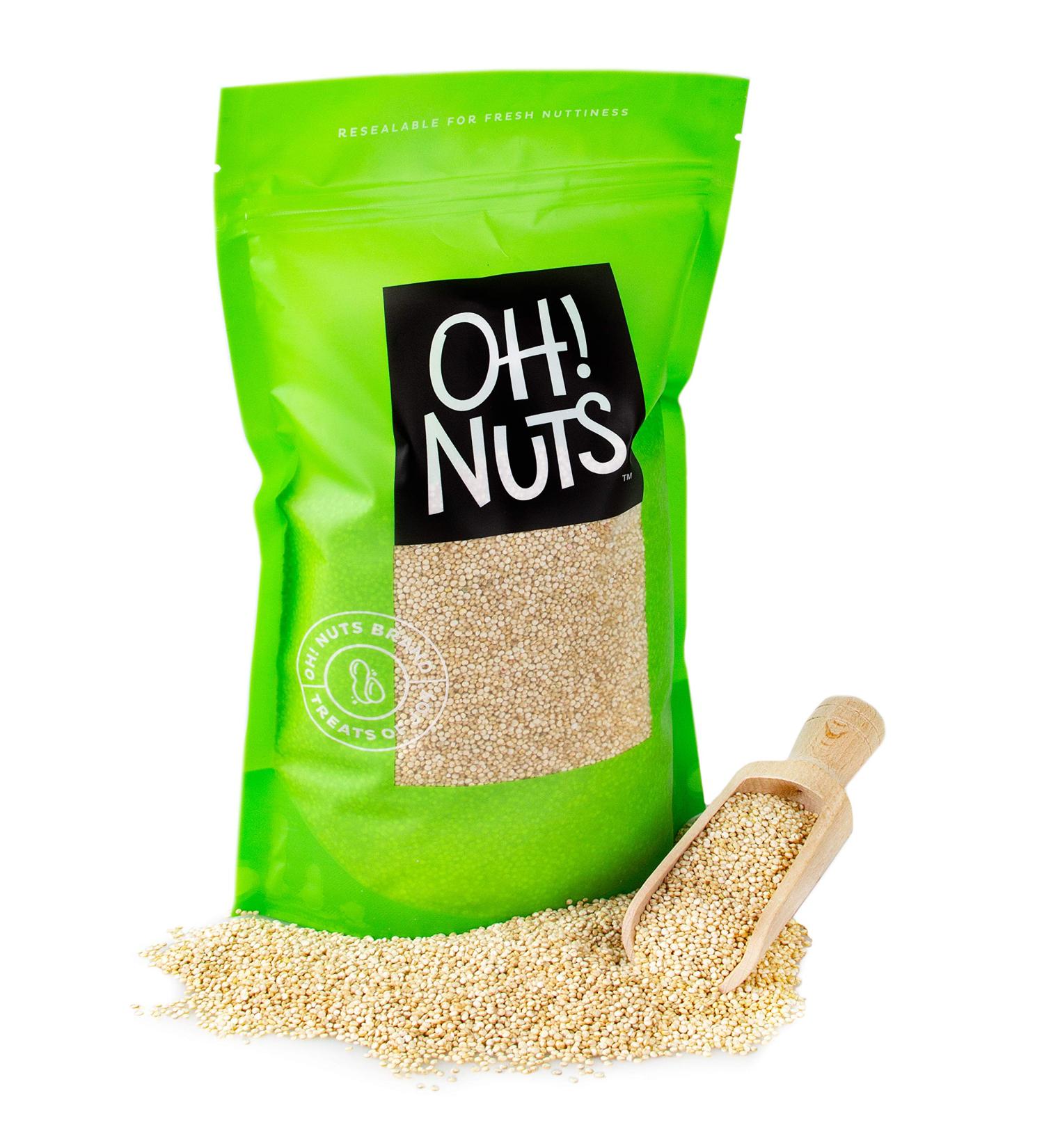 Oh! Nuts 3LB White Quinoa Seeds | Protein-Rich Superfood for Gluten-Free & Paleo Diets - Cooking & Kosher Certified - Buy Online on SooperMarket.com