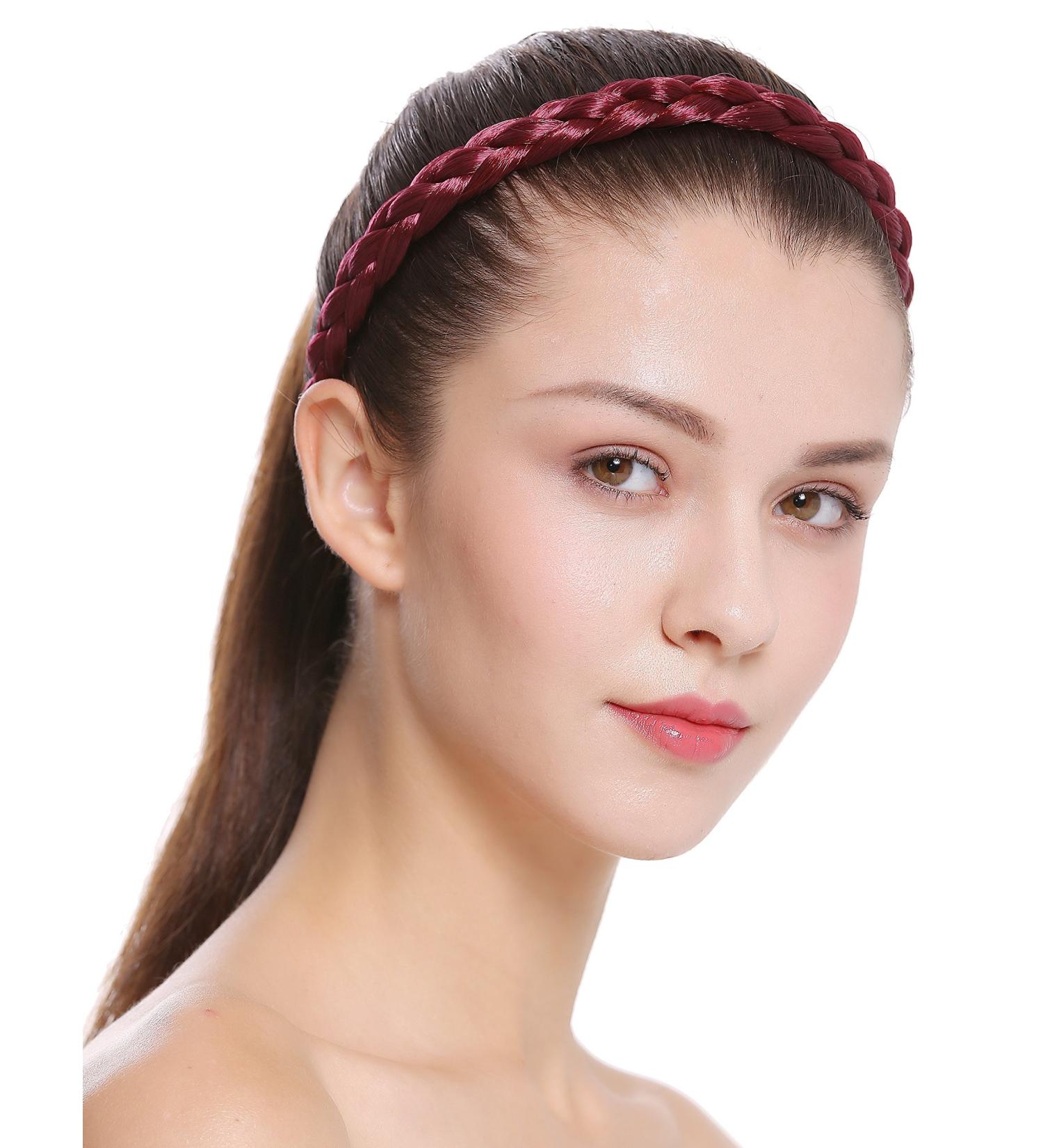 WIG ME UP CXT-006-120 Garnet Red Braided Hairband | Traditional Costume Headband - 2cm Wide International Shipping Available - Buy Online on SooperMarket.com