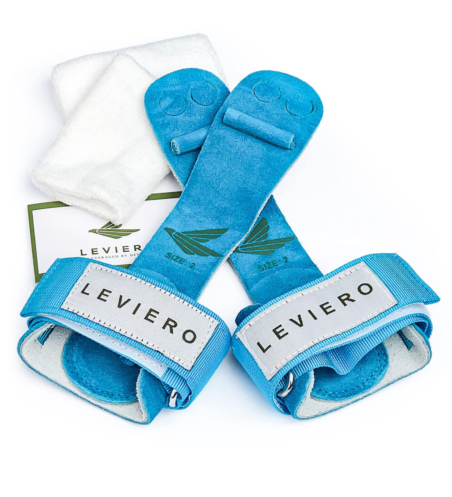 LEVIERO Gymnastics Grips for Girls - Narrow Nippers Soft Leather Dowel Hand Grips with Velcro Wrist Straps and Adjustable Finger Holes  for All Ages  Pink  Aqua and White 0 Aqua - Buy Online on SooperMarket.com