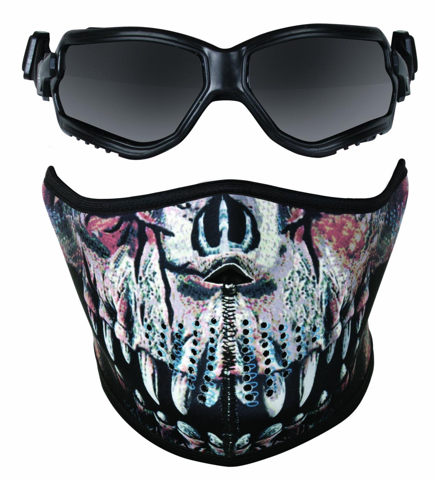 GameFace 80009 Predator Protection Set With Military Style Airsoft Goggles And Reversible Neoprene Half-Mask