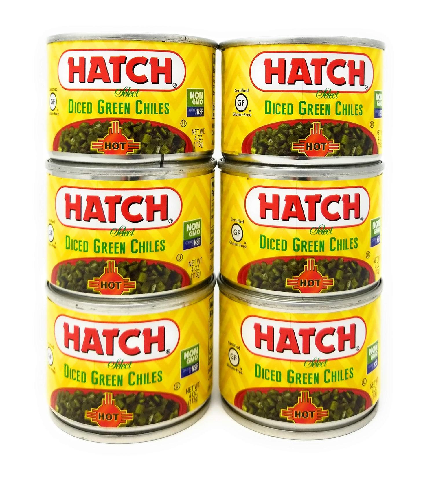 Hatch Diced Green Chiles 4oz HOT - Pack of 6 | Spicy Pepper for Cooking - Buy Online on SooperMarket.com
