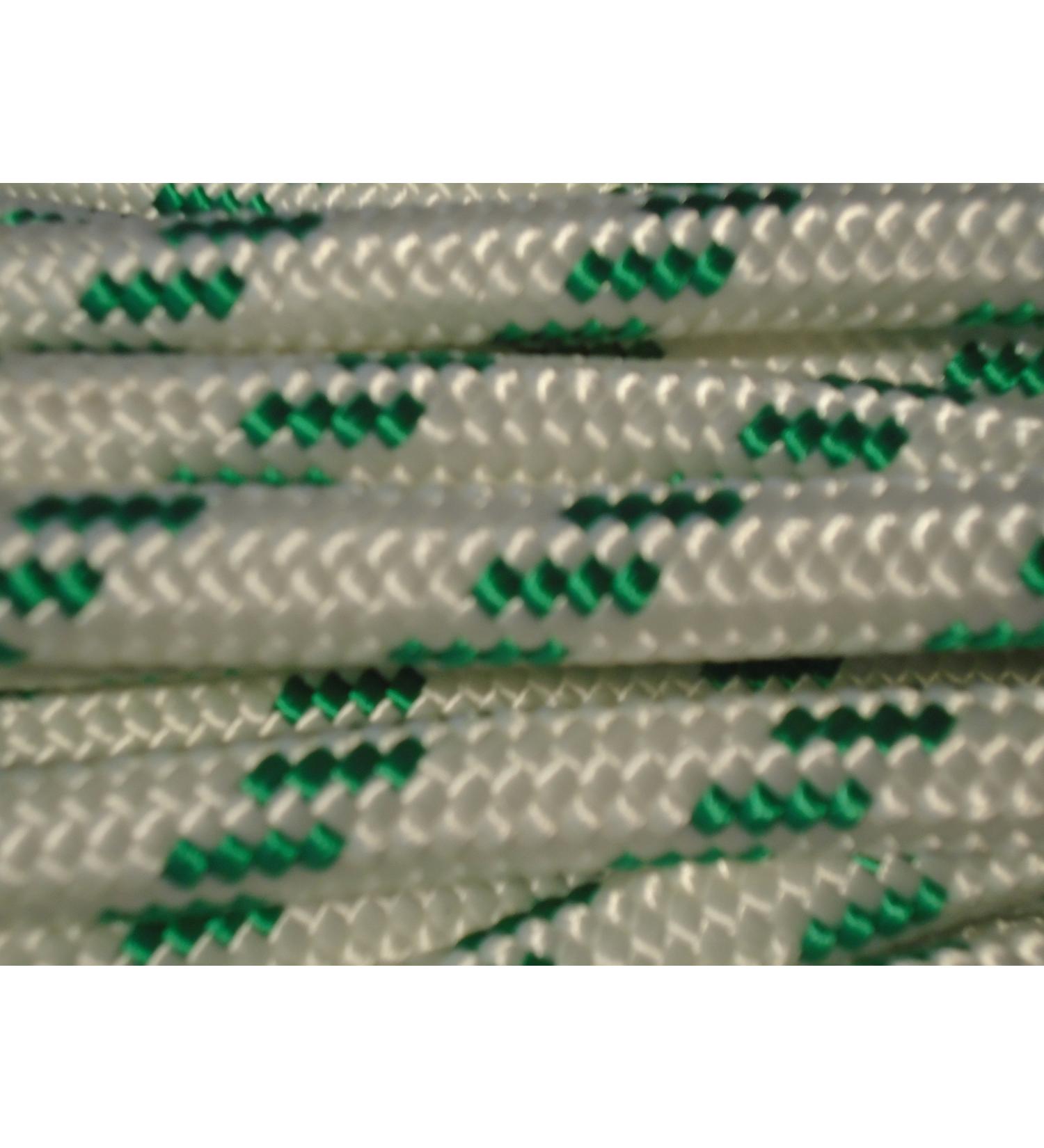 7/16 Inch Double Braid Polyester Rope - 100 ft - White/Green - Buy Online on SooperMarket.com
