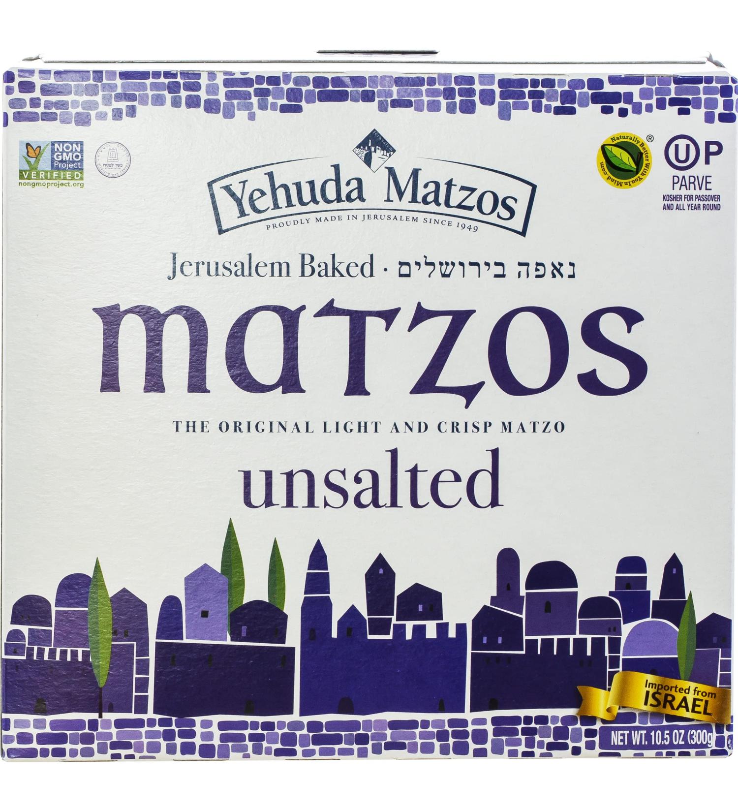 Yehuda Jerusalem Baked Unsalted Matzo - 10.5 oz (Pack of 1) - Buy Online on SooperMarket.com