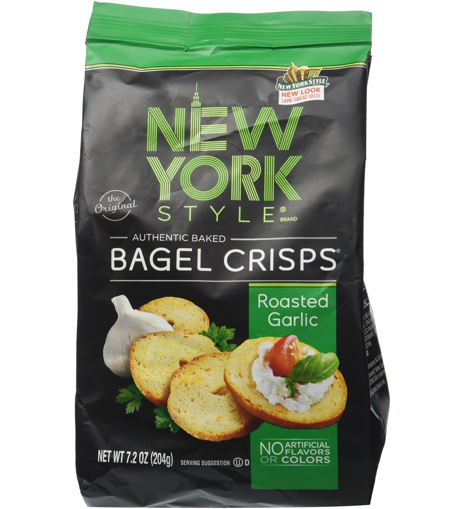New York Style Roasted Garlic Bagel Crisps - 0.53 lb | Delicious Snack Option - Buy Online on SooperMarket.com
