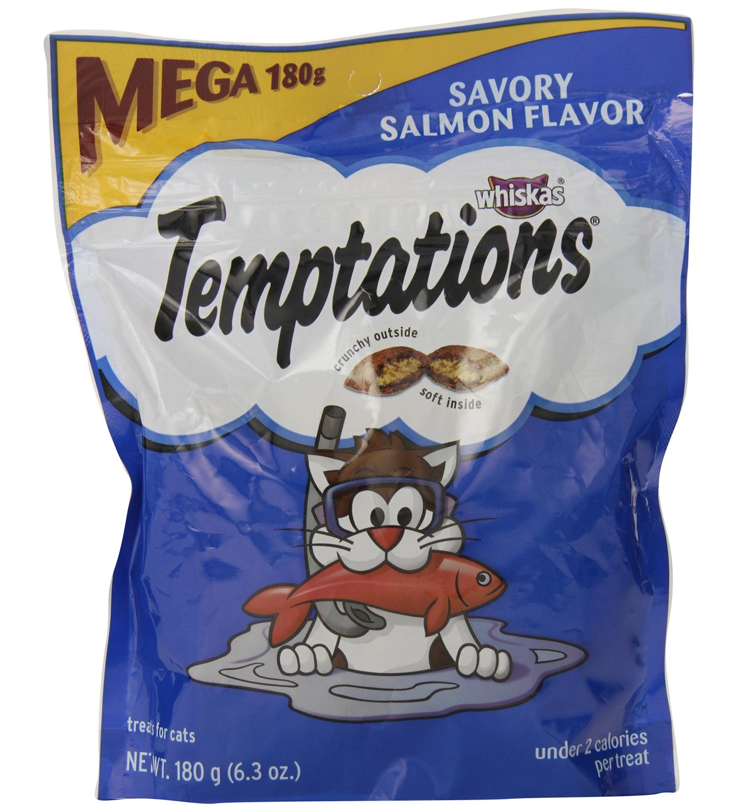 Whiskas Temptations Cat Treats - Savory Salmon Flavor (6.3 Oz) - Buy Online on SooperMarket.com