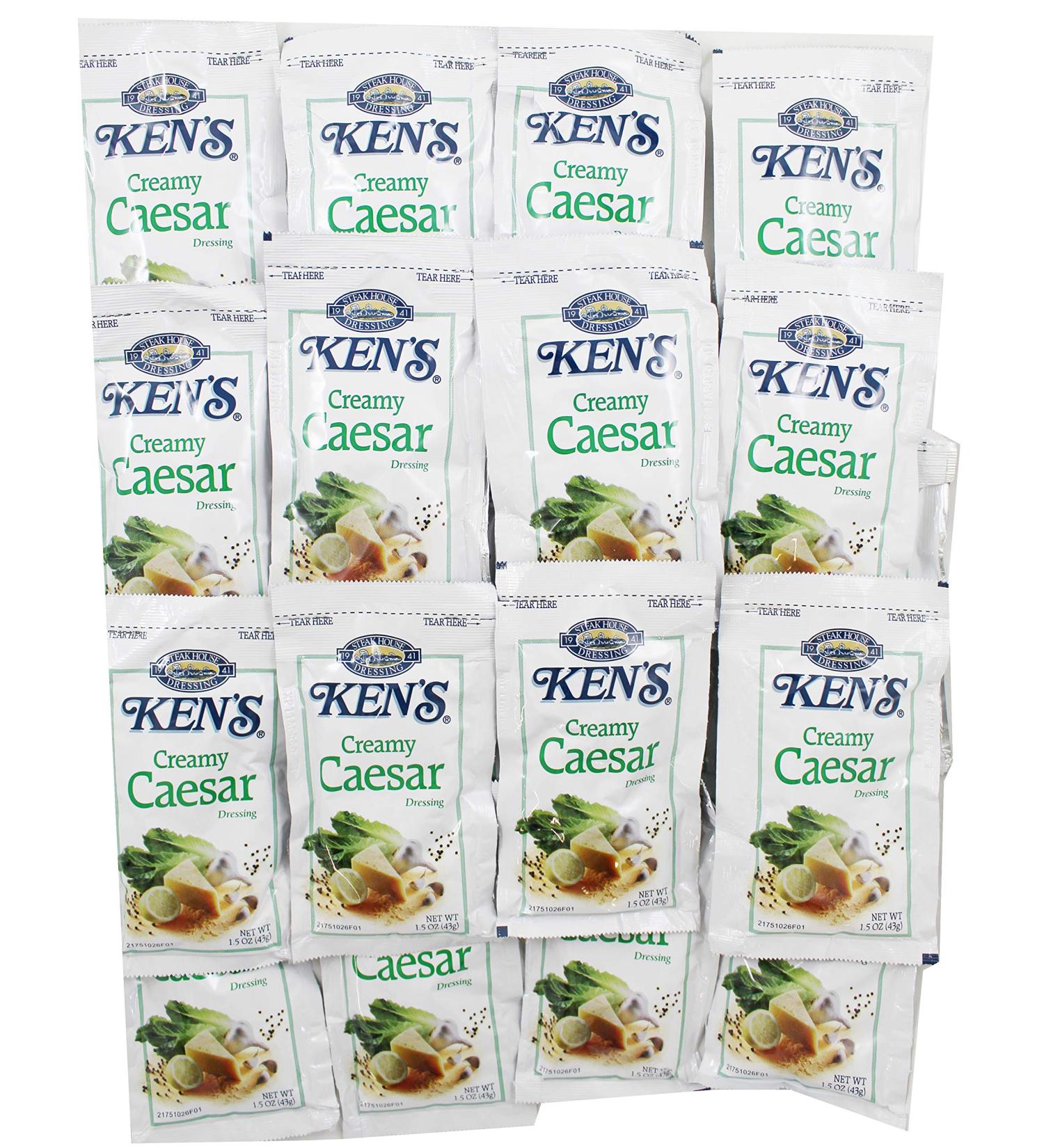 Ken's Steakhouse Creamy Caesar Dressing 1.5 oz Packets - Pack of 20 - Buy Online on SooperMarket.com