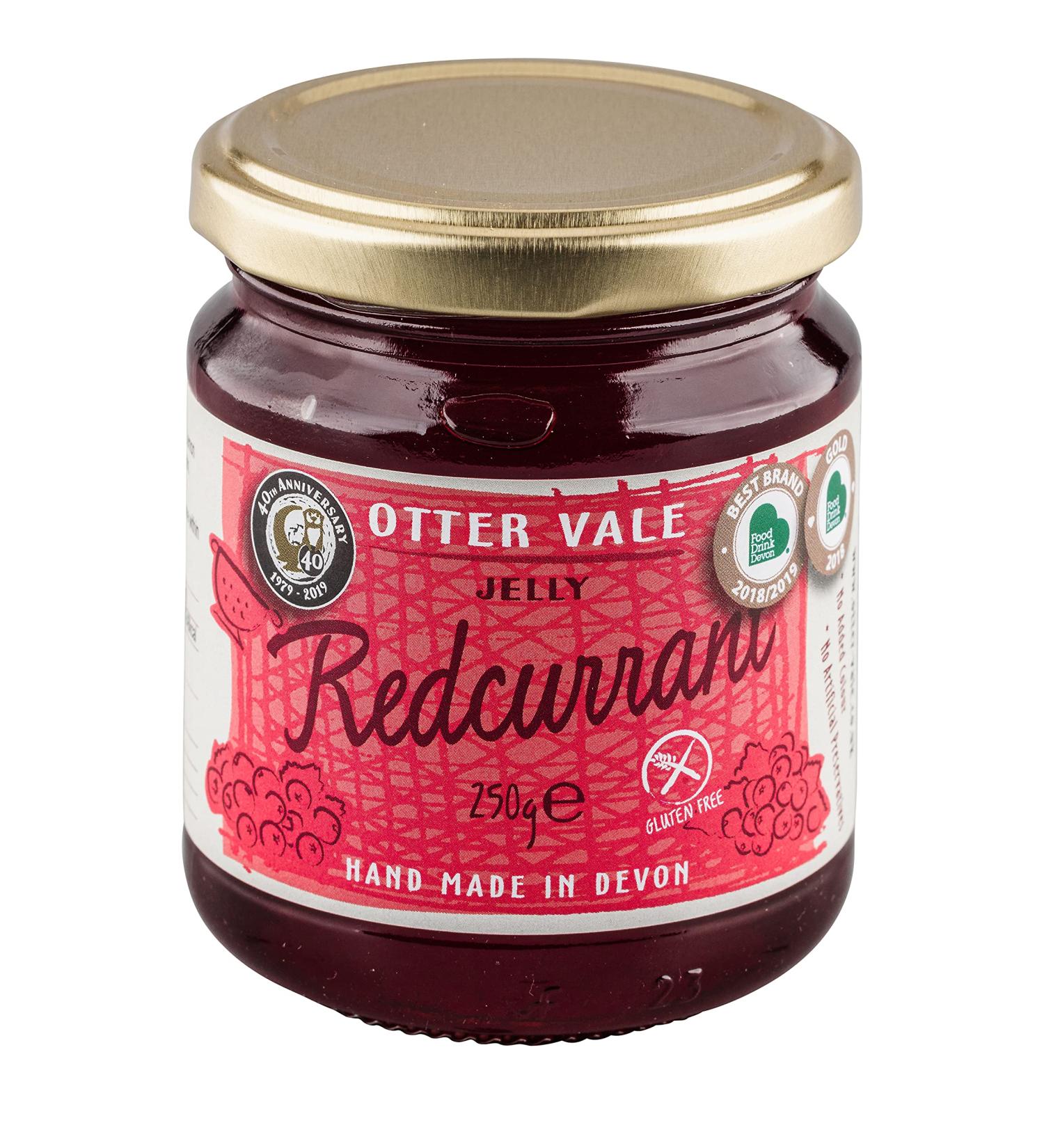 Otter Vale Redcurrant Jelly 250g - Hand-Made in Devon, Gluten-Free and Fresh Fruity Flavour - Buy Online on SooperMarket.com