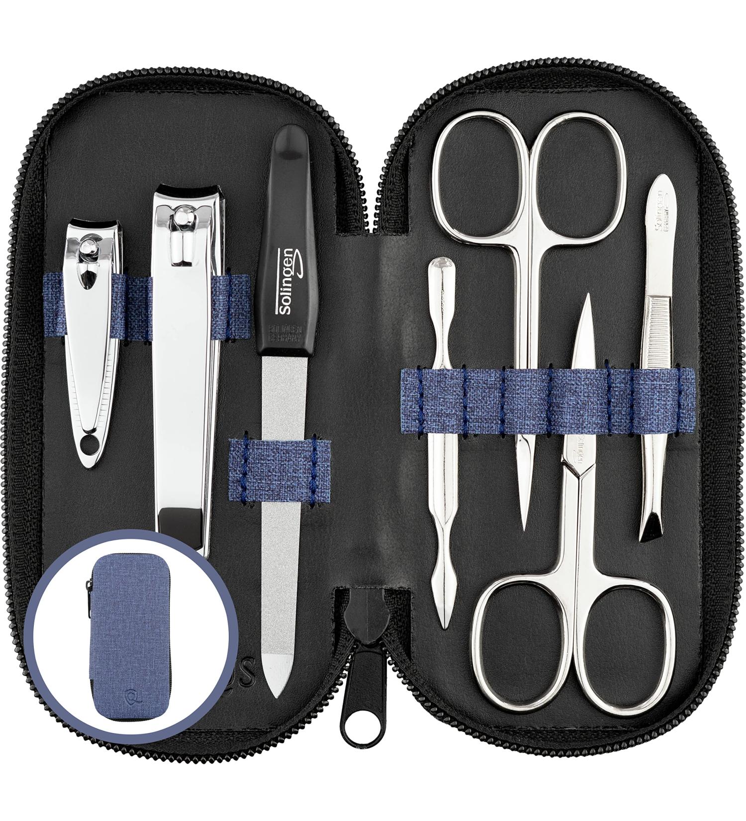 Premium Solingen Manicure Set - 7-Part Nail Kit in Art Leather Case | Best Performance & Comparison Winner | Perfect for Women & Men - Buy Online on SooperMarket.com