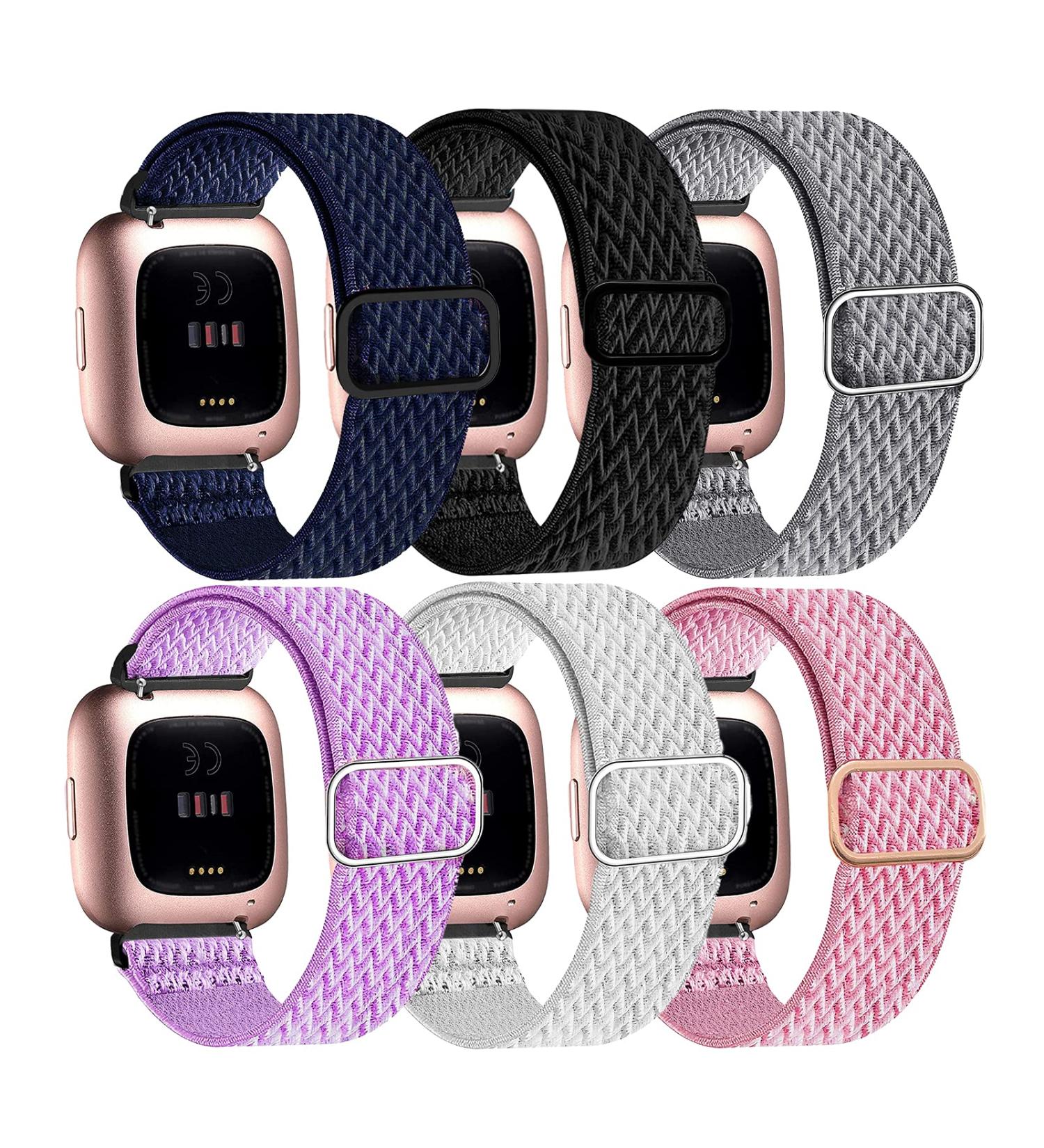 Stretchy Bands Compatible with Fitbit Versa 2 Bands for Women Men  Adjustable Elastic Replacement Wristband for Fitbit Versa 2 / Fitbit Versa / Fitbit Versa Lite / Fitbit Versa SE Black & Dark Blue & Gray & White & Pink &  - Buy Online on SooperMarket.com